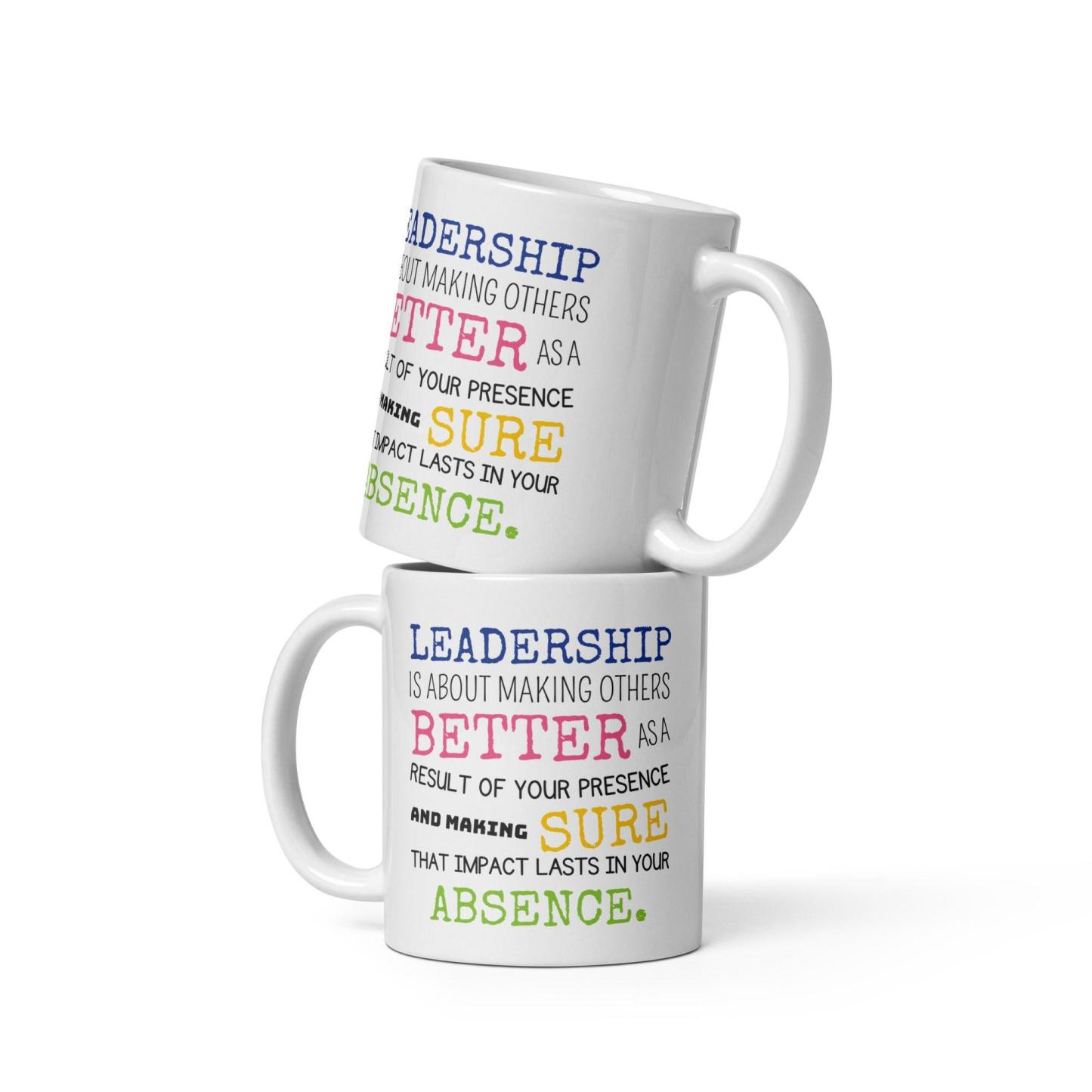 Leadership Quote Printed Mug for Daily Motivation - Durable Ceramic - Inspire Cups