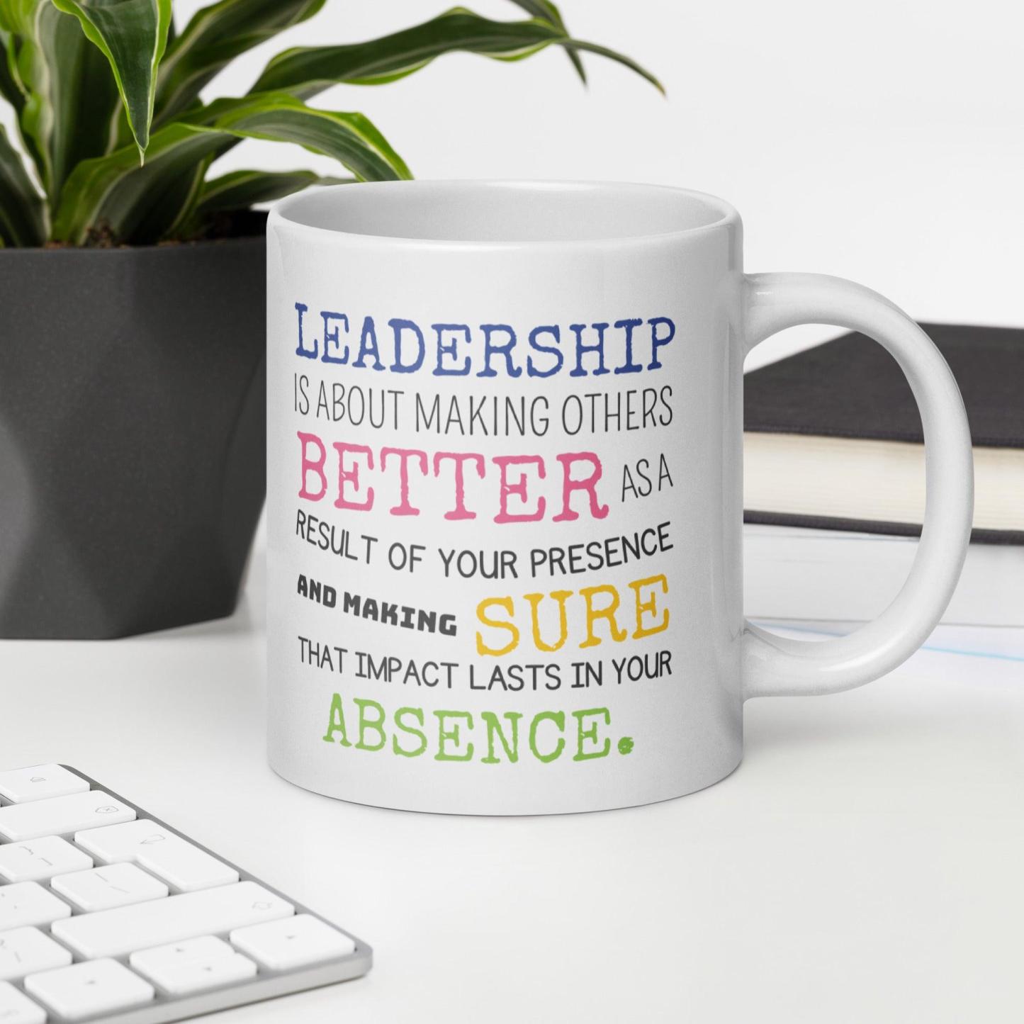 Leadership Quote Printed Mug for Daily Motivation - Durable Ceramic - Inspire Cups
