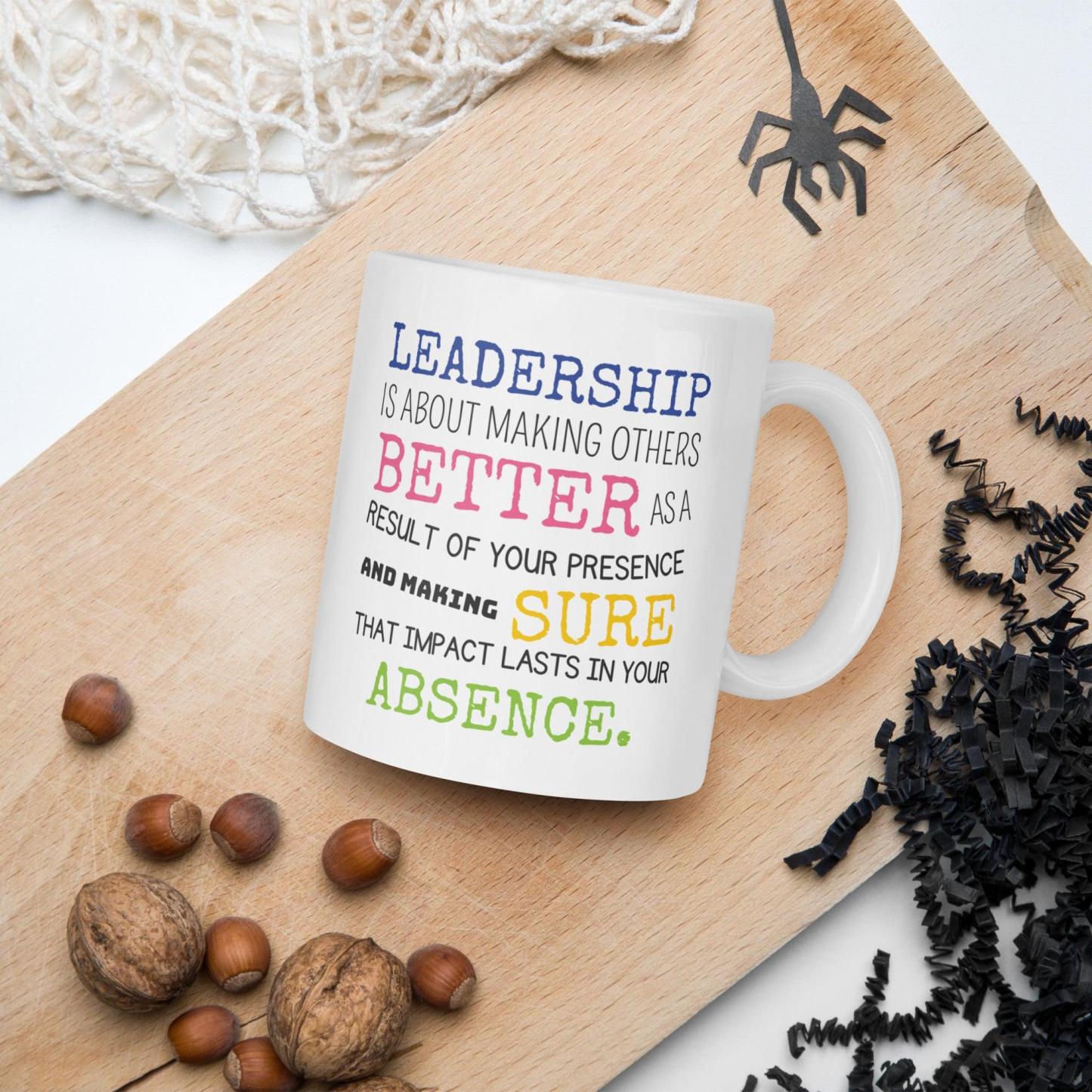 Leadership Quote Printed Mug for Daily Motivation - Durable Ceramic - Inspire Cups