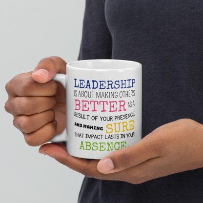 Leadership Quote Printed Mug for Daily Motivation - Durable Ceramic - Inspire Cups