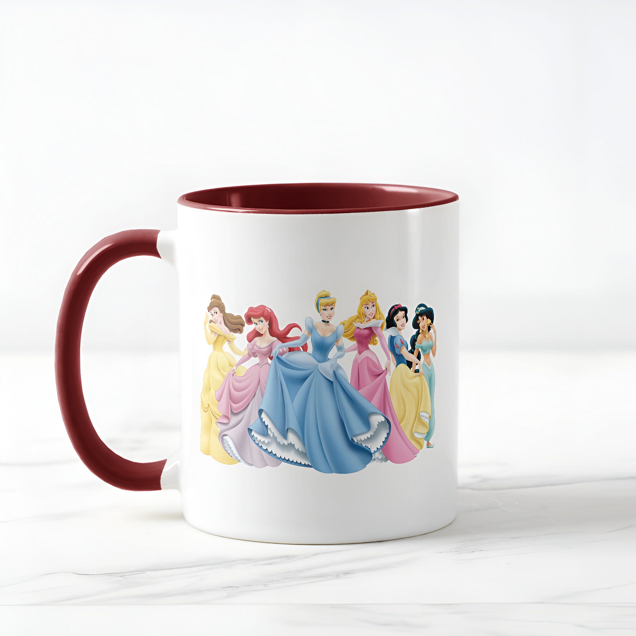 Two-Tone Princess Mug Holding Dresses Out Coffee Cup for Girls