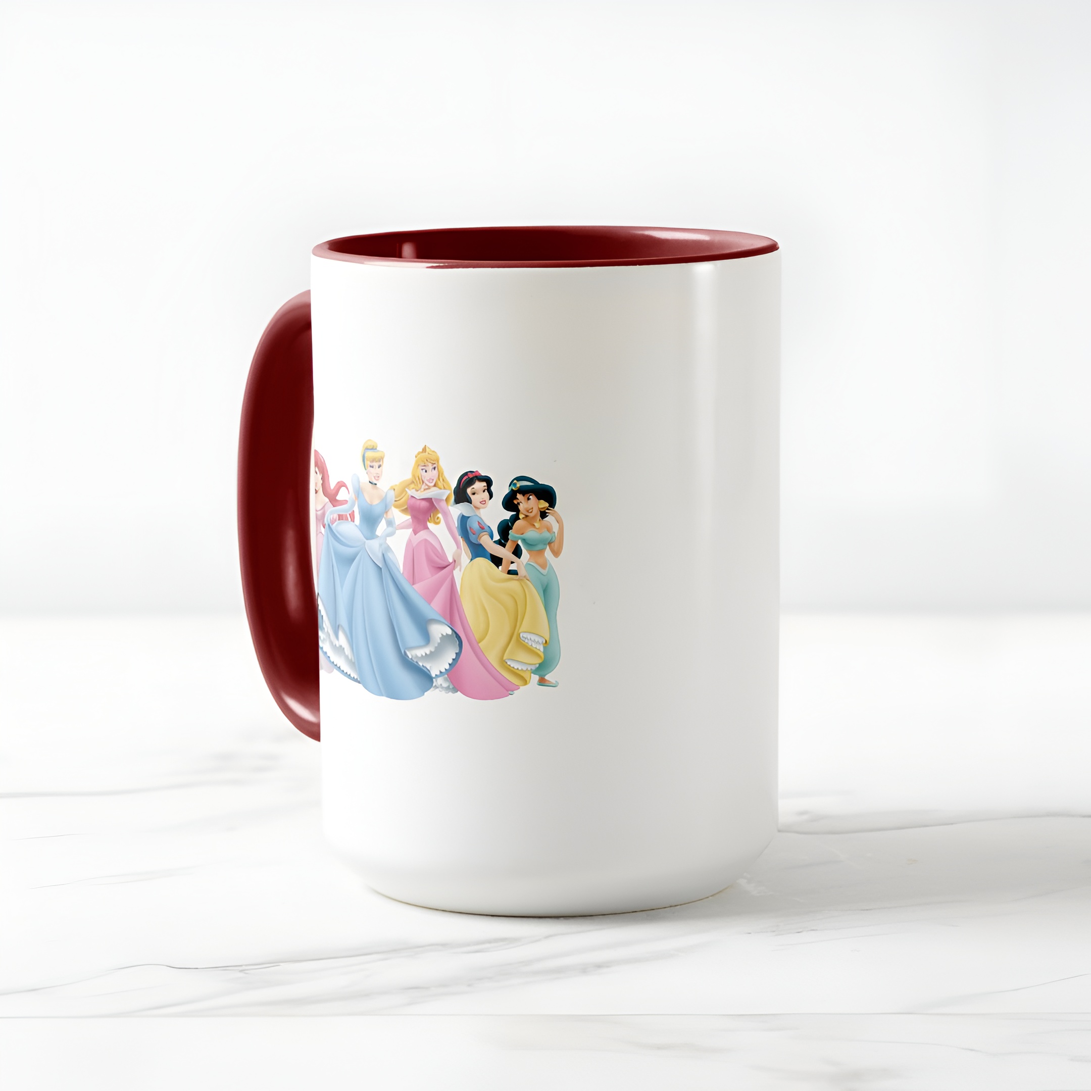 Two-Tone Princess Mug Holding Dresses Out Coffee Cup for Girls