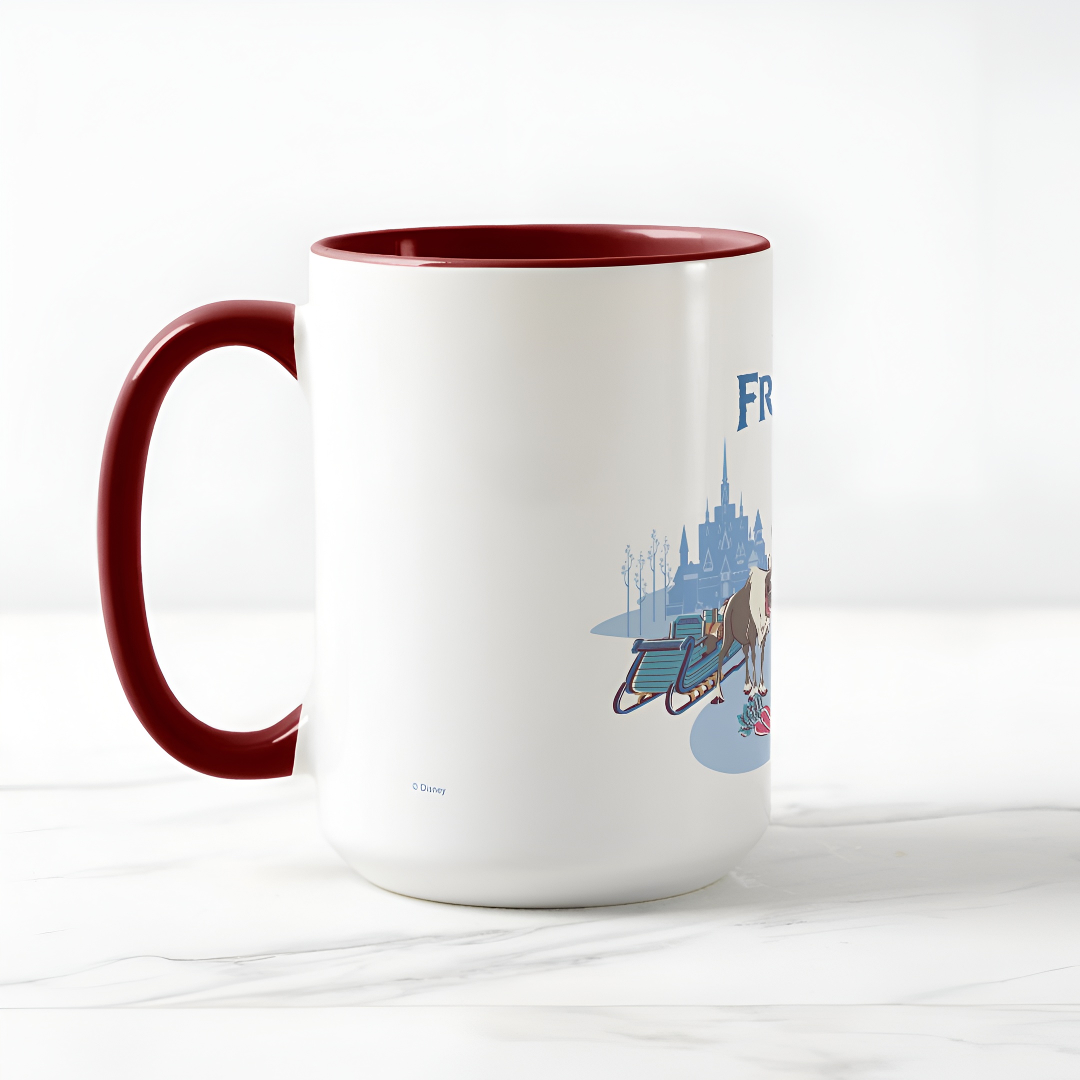 Frozen Blue Pastel Two-Tone Mug Sven Anna Elsa Olaf Ceramic Coffee Cup