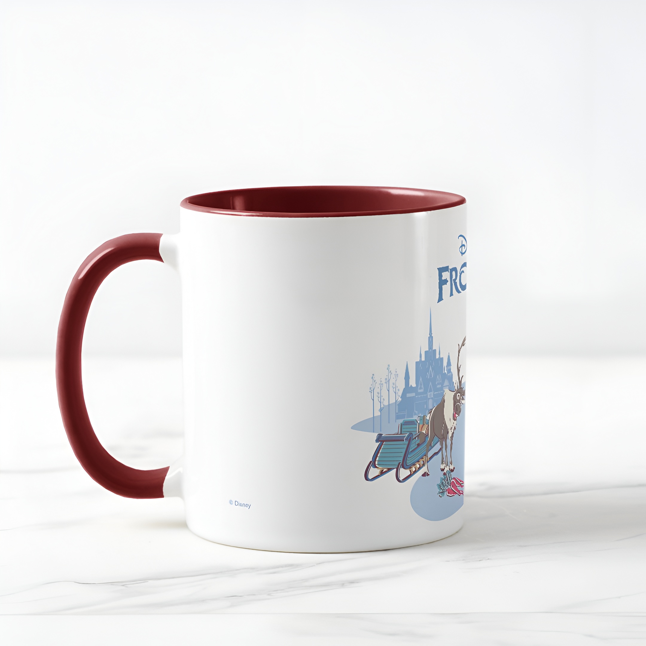 Frozen Blue Pastel Two-Tone Mug Sven Anna Elsa Olaf Ceramic Coffee Cup