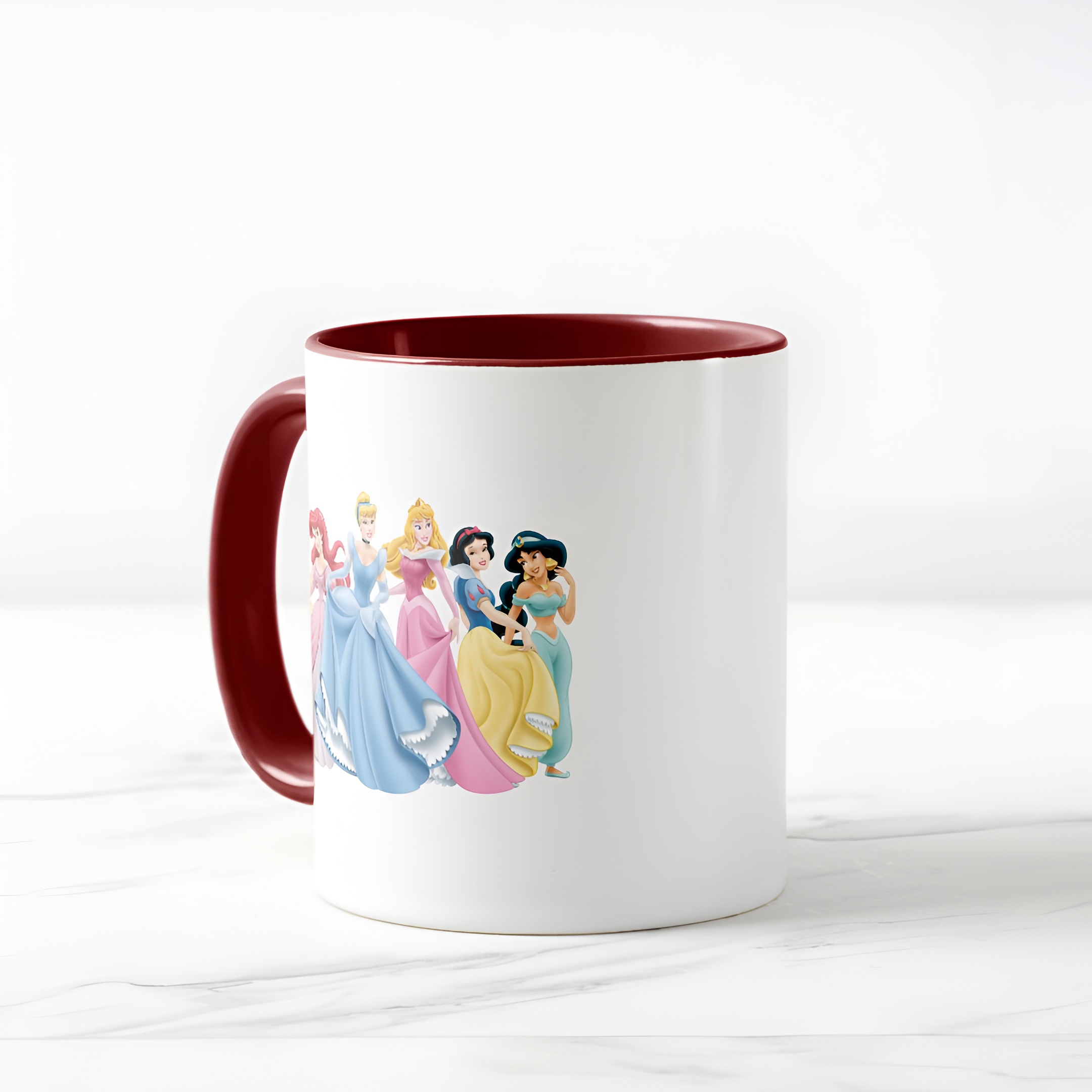 Two-Tone Princess Mug Holding Dresses Out Coffee Cup for Girls