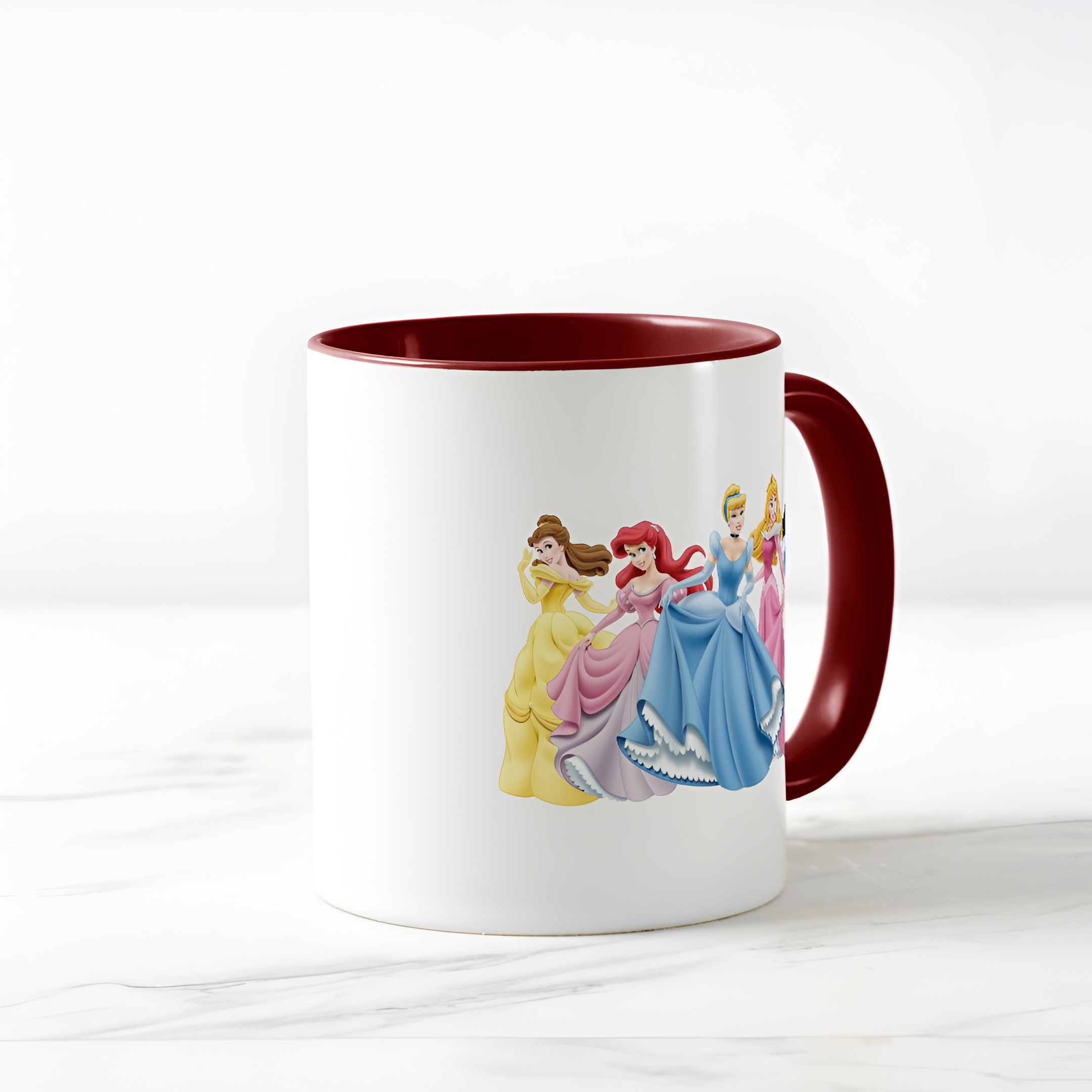 Two-Tone Princess Mug Holding Dresses Out Coffee Cup for Girls