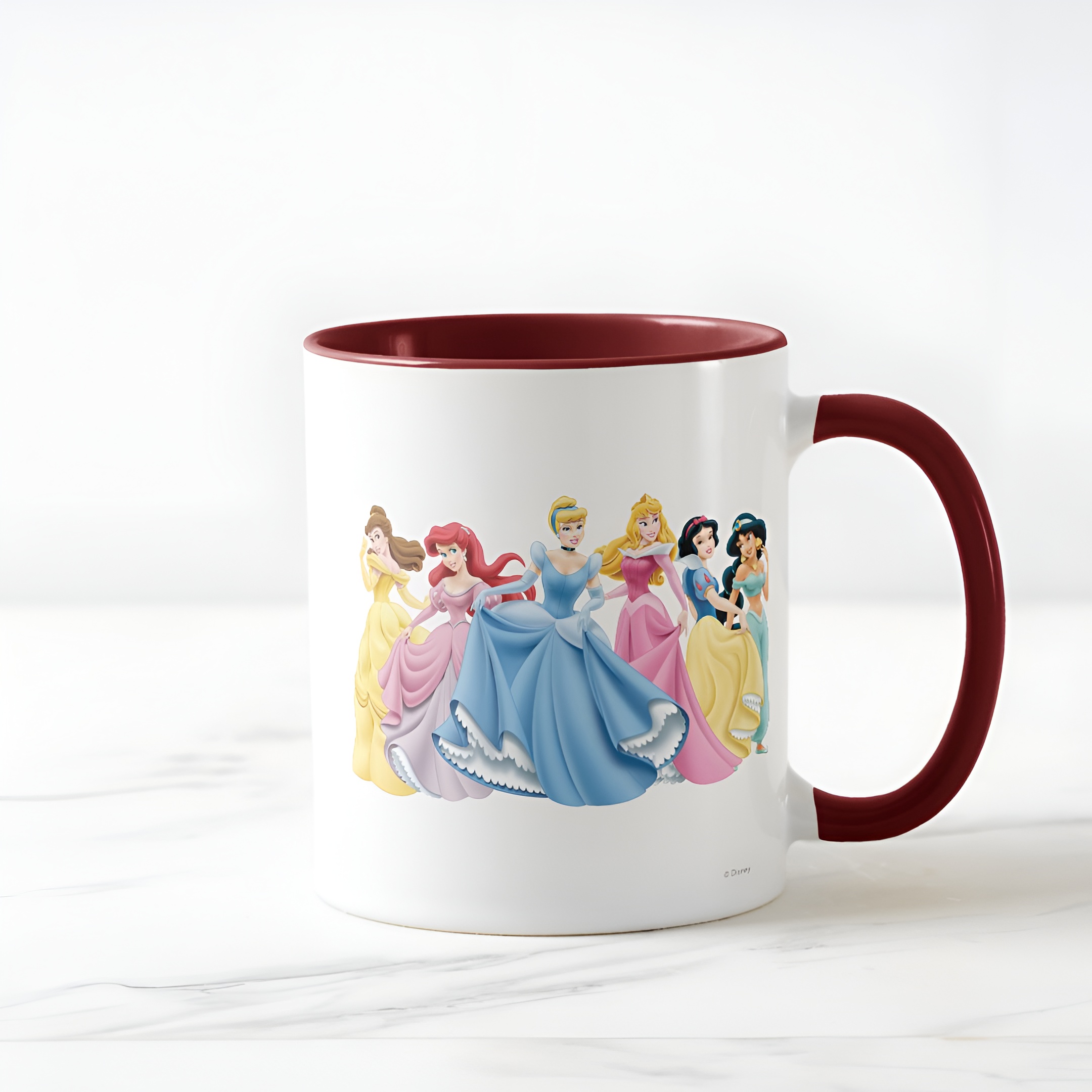 Two-Tone Princess Mug Holding Dresses Out Coffee Cup for Girls