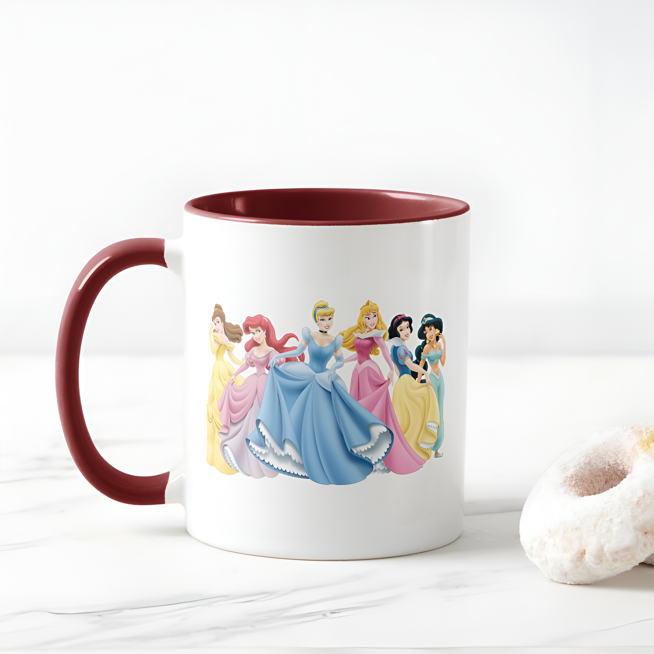 Two-Tone Princess Mug Holding Dresses Out Coffee Cup for Girls