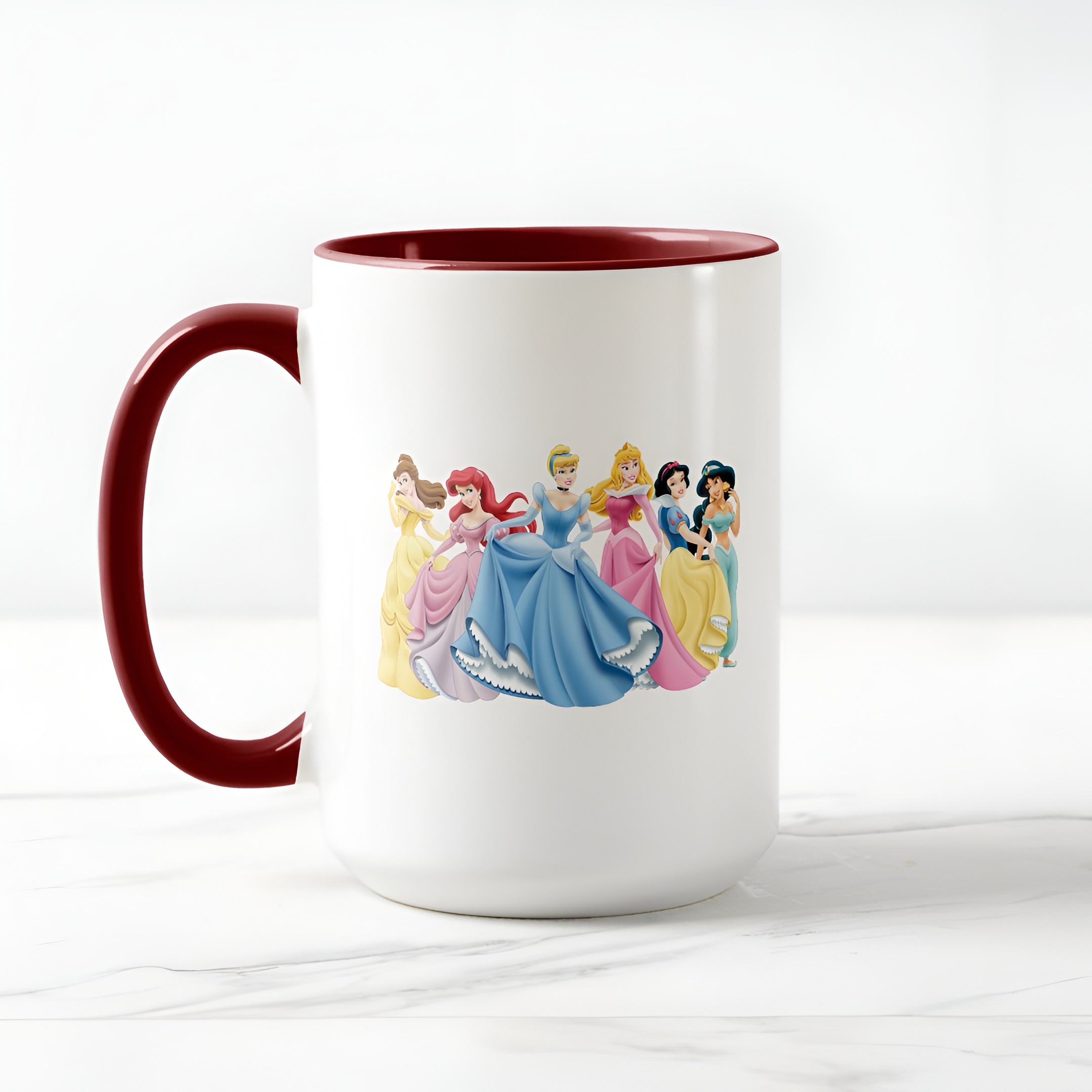 Two-Tone Princess Mug Holding Dresses Out Coffee Cup for Girls