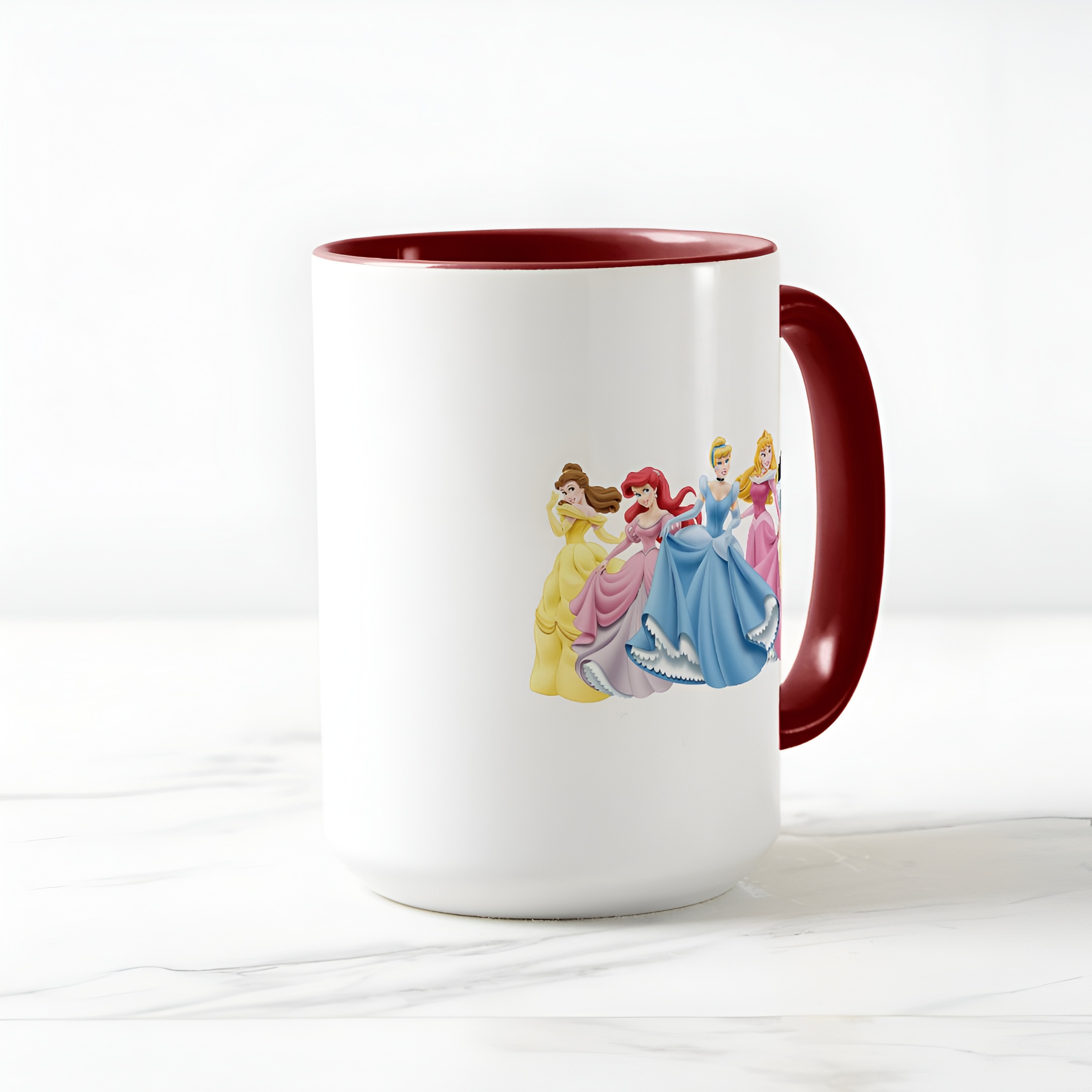 Two-Tone Princess Mug Holding Dresses Out Coffee Cup for Girls