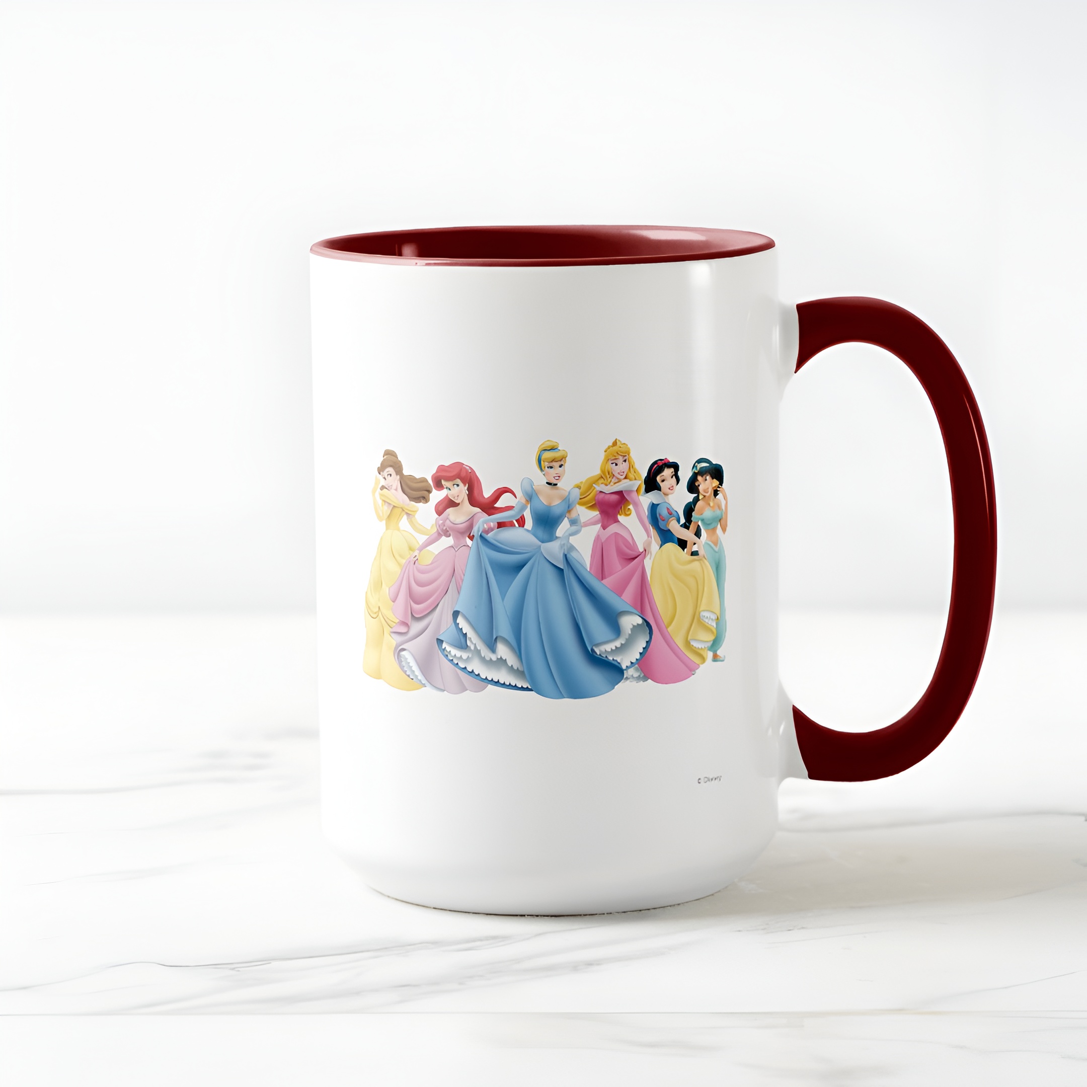 Two-Tone Princess Mug Holding Dresses Out Coffee Cup for Girls