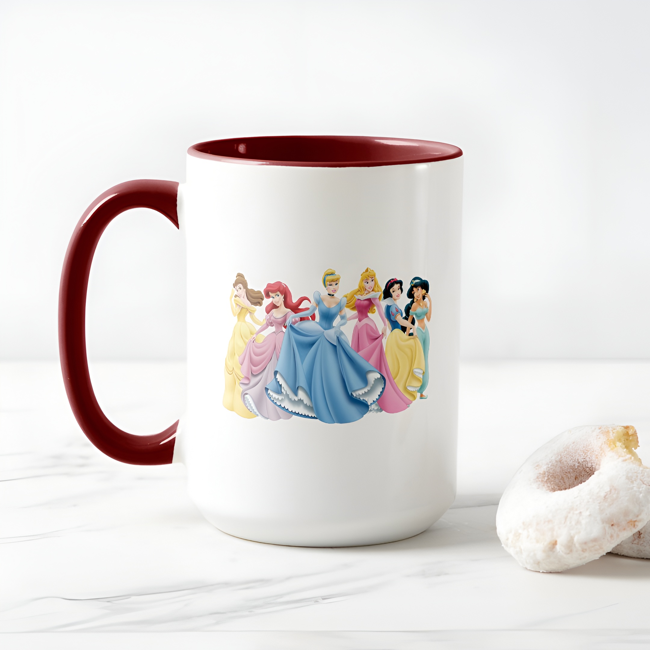 Two-Tone Princess Mug Holding Dresses Out Coffee Cup for Girls