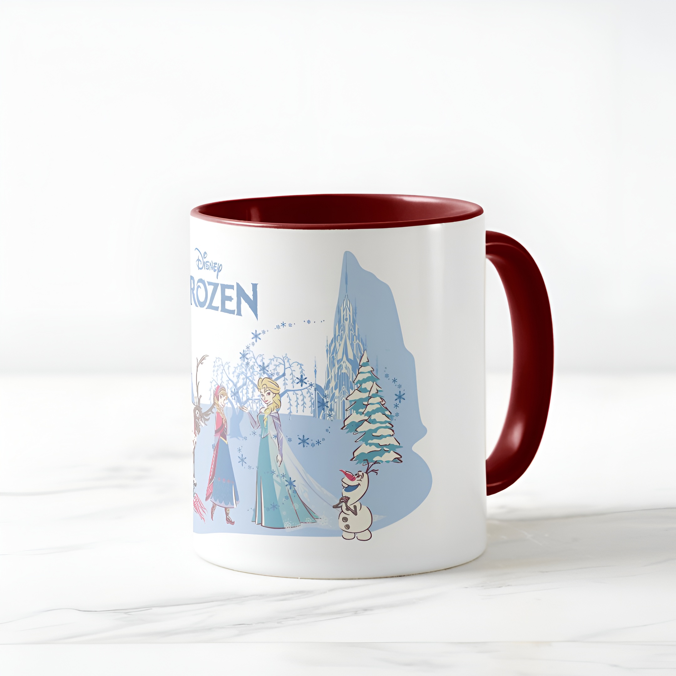 Frozen Blue Pastel Two-Tone Mug Sven Anna Elsa Olaf Ceramic Coffee Cup