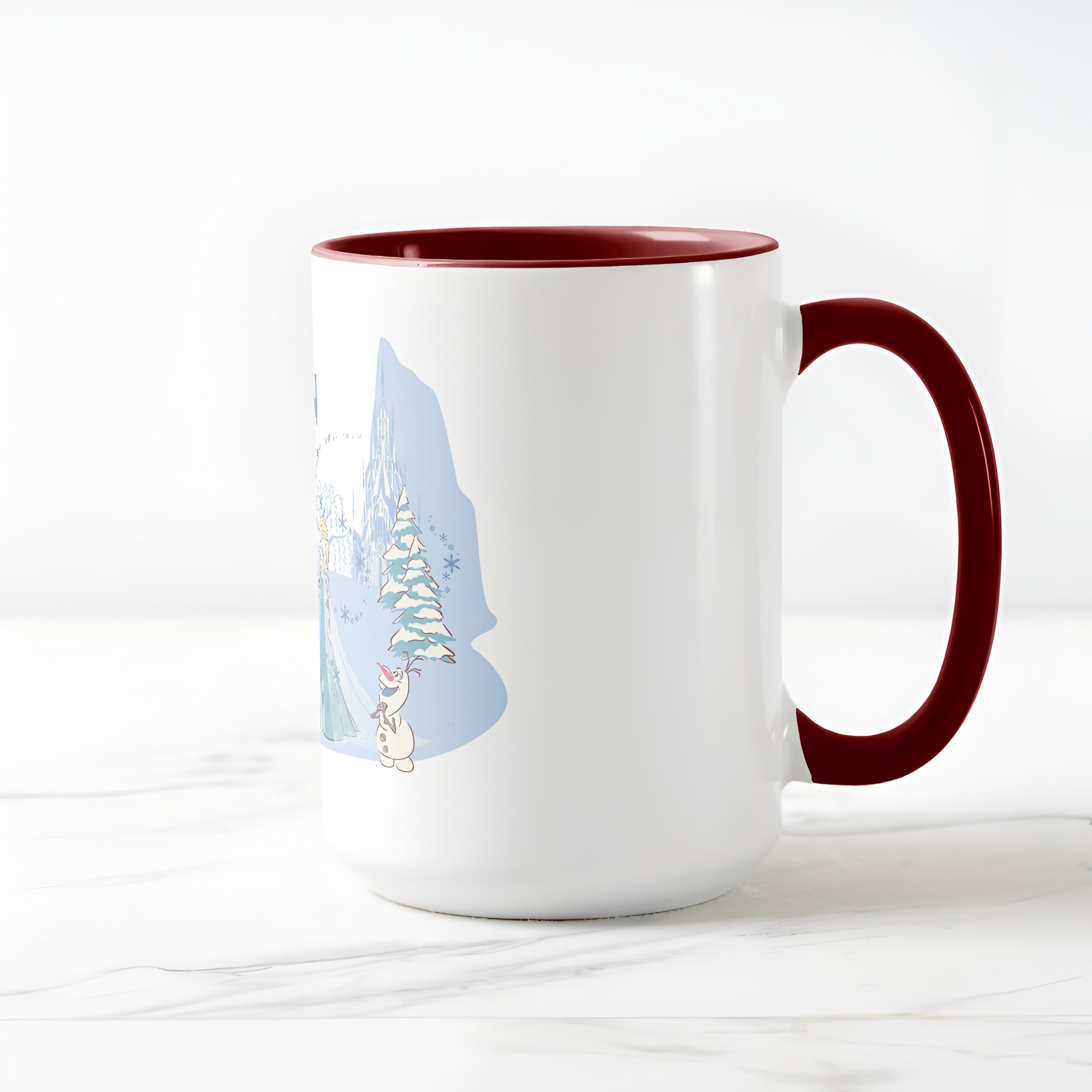 Frozen Blue Pastel Two-Tone Mug Sven Anna Elsa Olaf Ceramic Coffee Cup