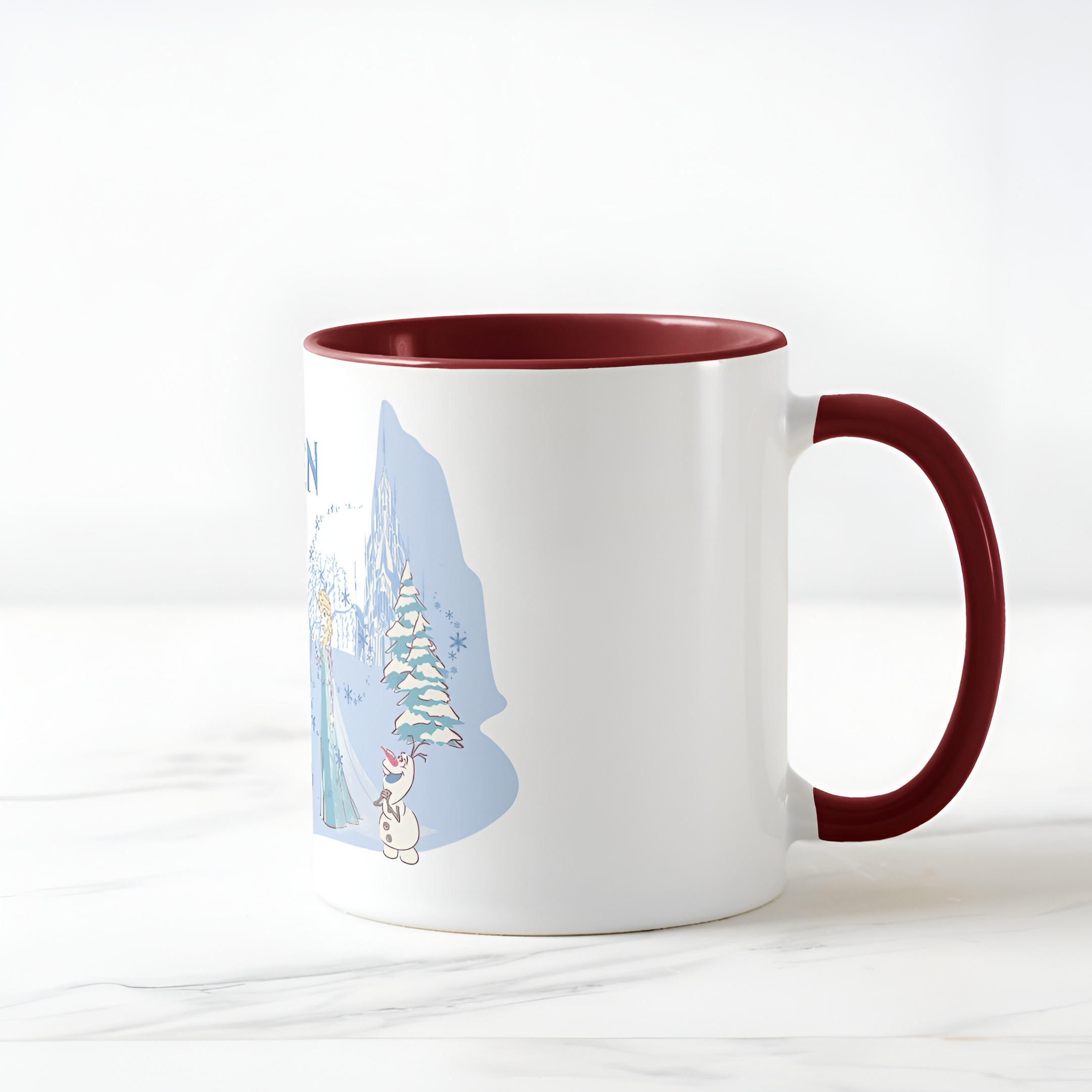 Frozen Blue Pastel Two-Tone Mug Sven Anna Elsa Olaf Ceramic Coffee Cup