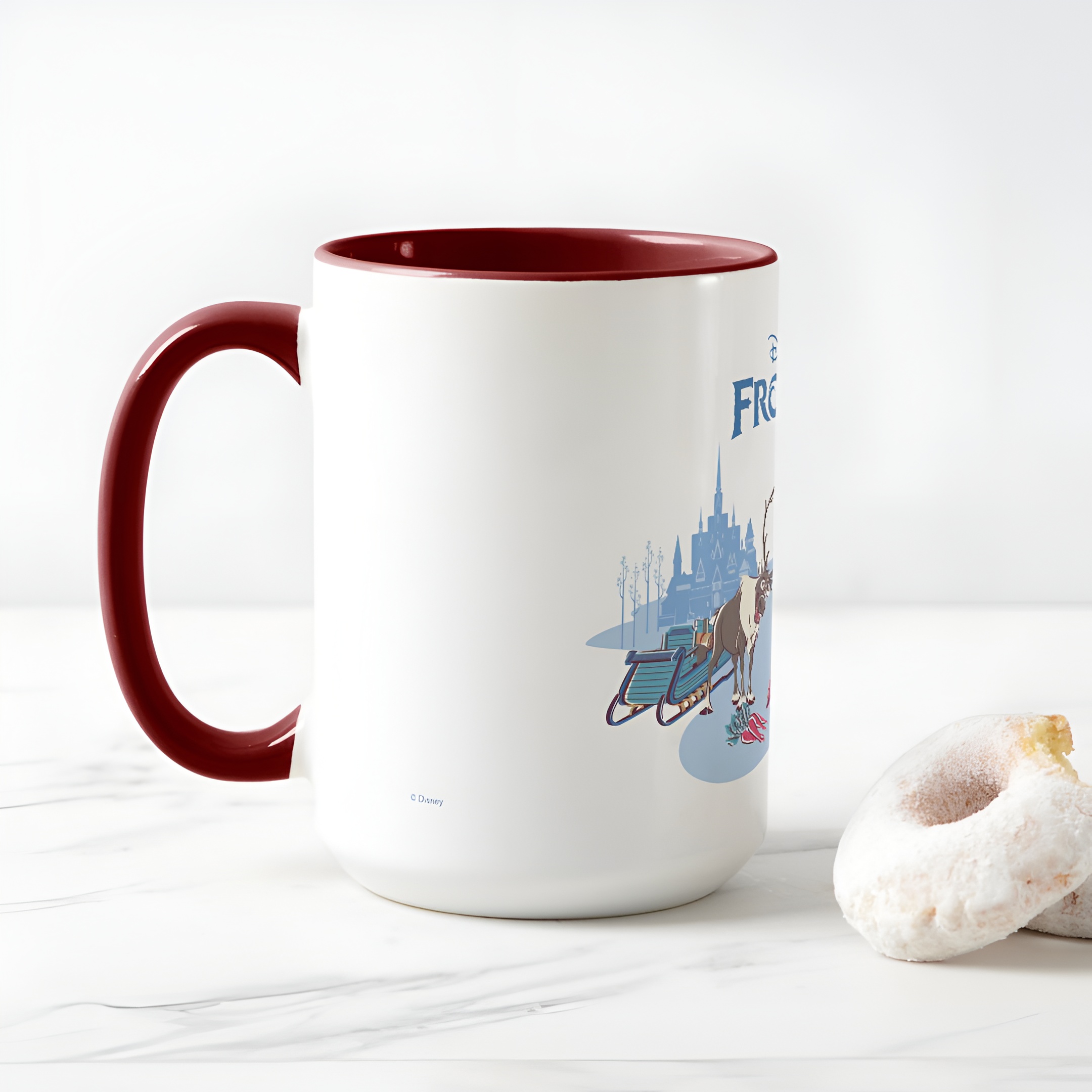 Frozen Blue Pastel Two-Tone Mug Sven Anna Elsa Olaf Ceramic Coffee Cup