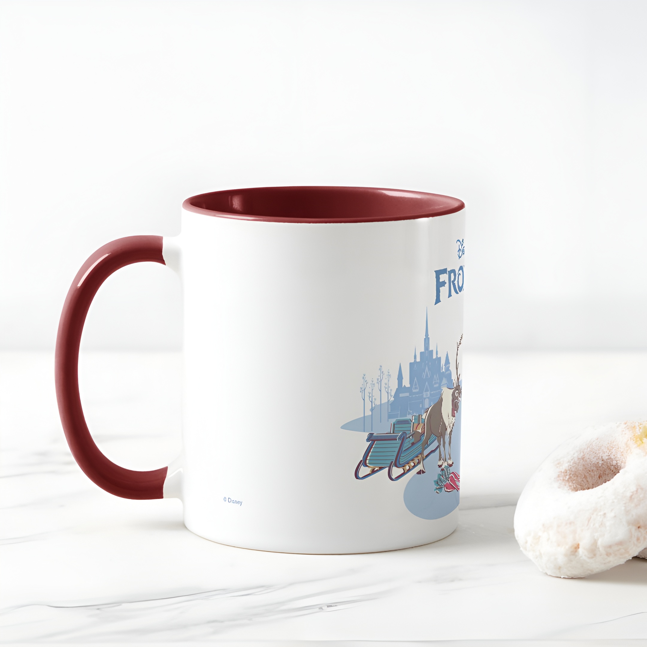 Frozen Blue Pastel Two-Tone Mug Sven Anna Elsa Olaf Ceramic Coffee Cup