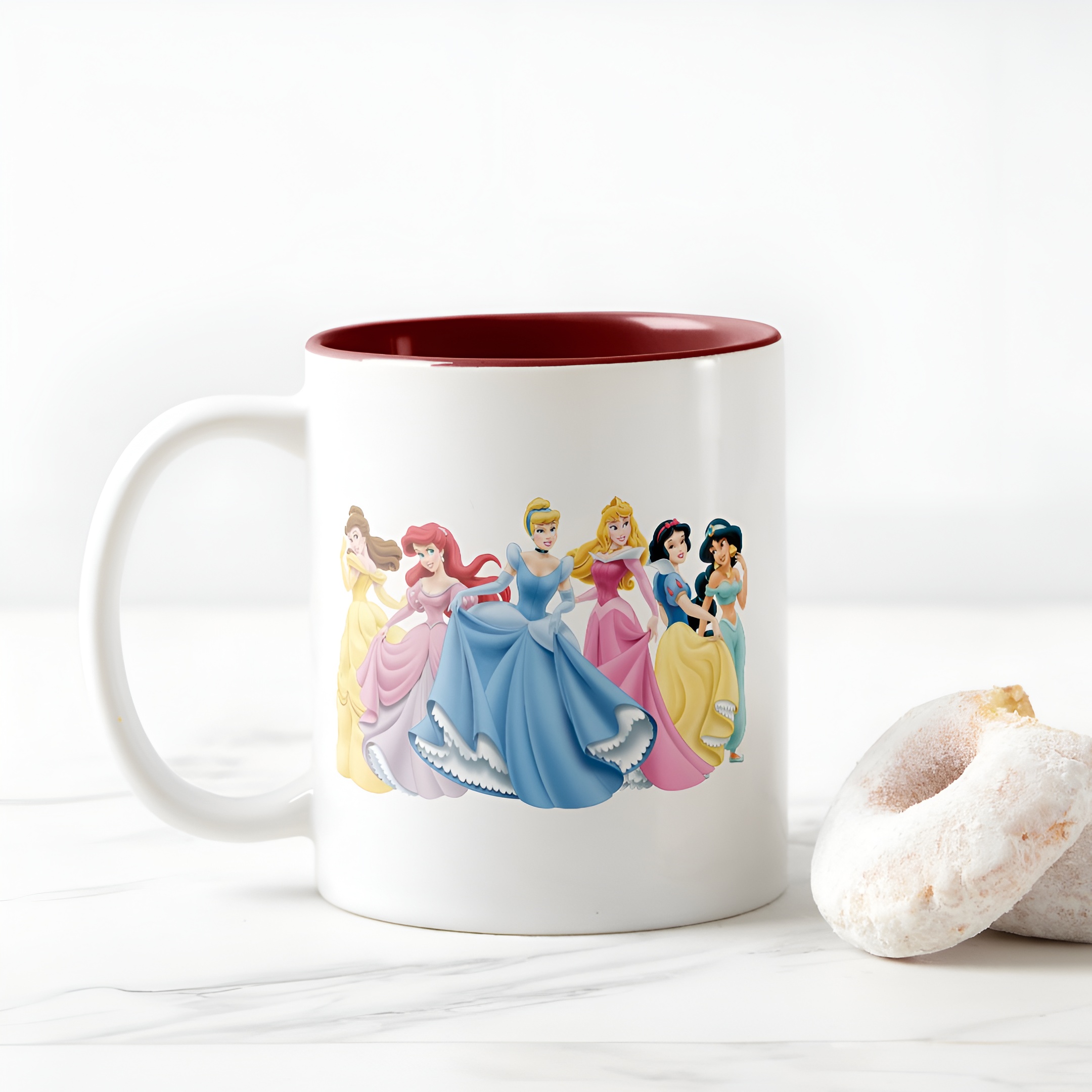 Princess Holding Dress Coffee Mug Disney Two Tone Cute Cup