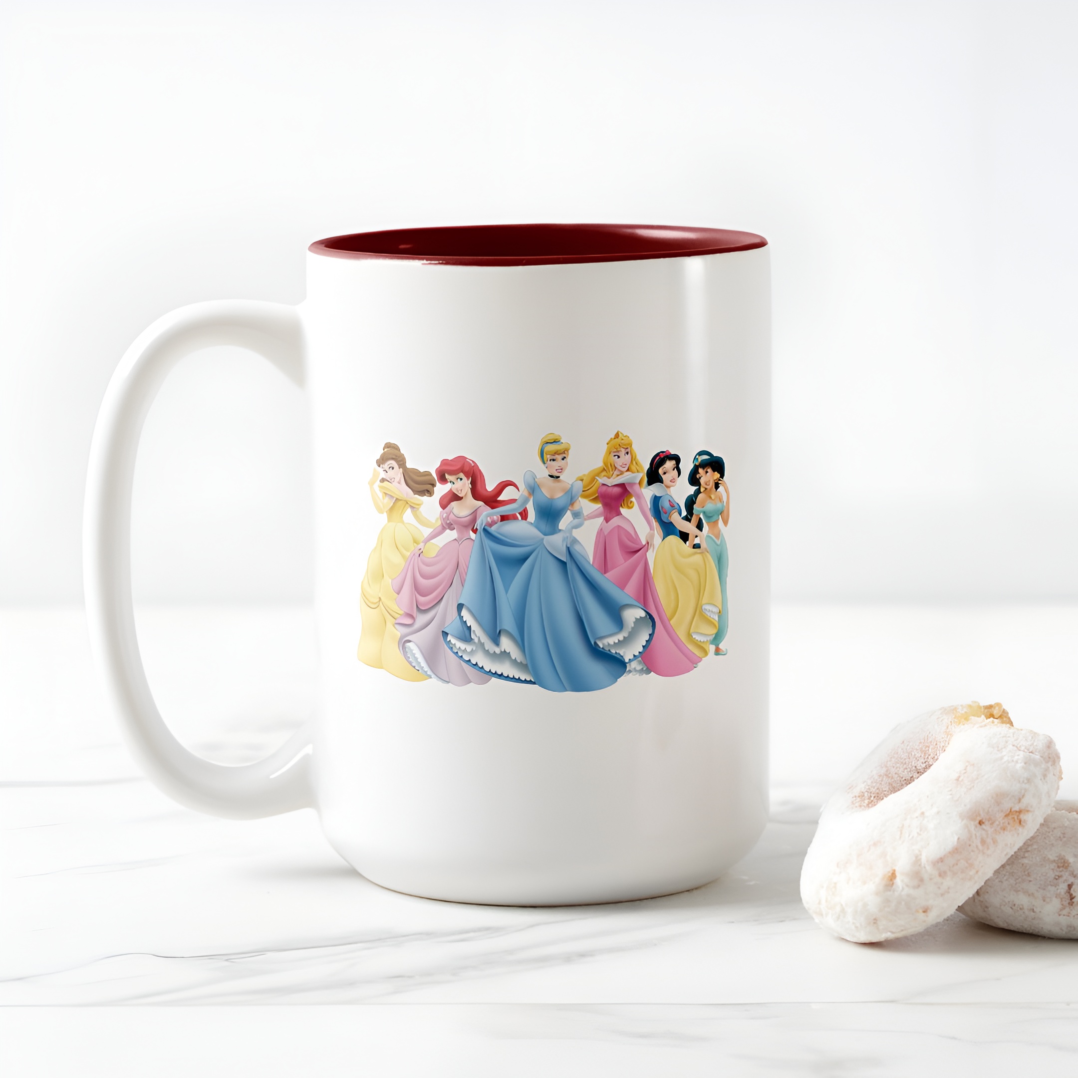 Princess Holding Dress Coffee Mug Disney Two Tone Cute Cup