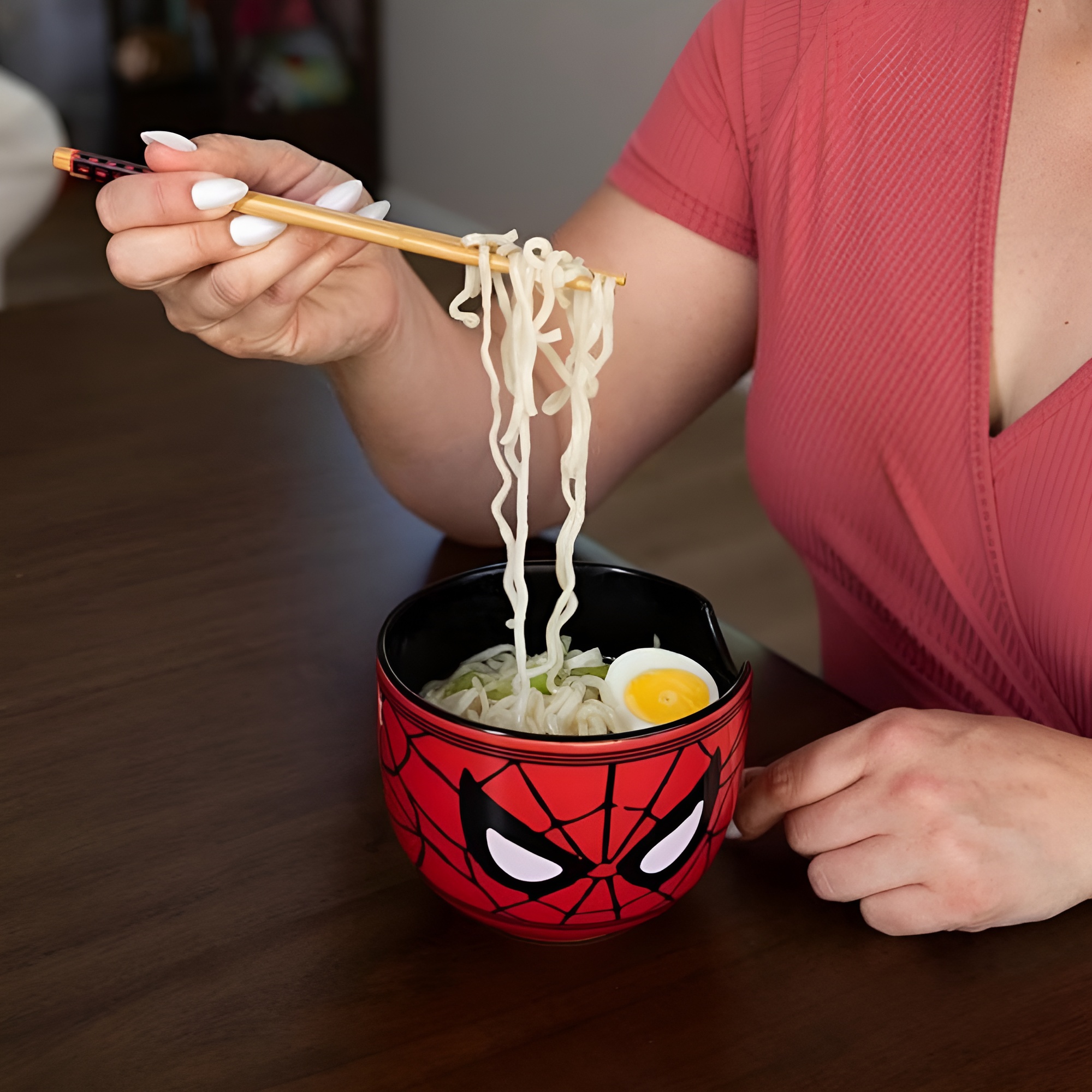 Marvel Spider-Man Face 20-Ounce Ramen Bowl and Chopstick Set