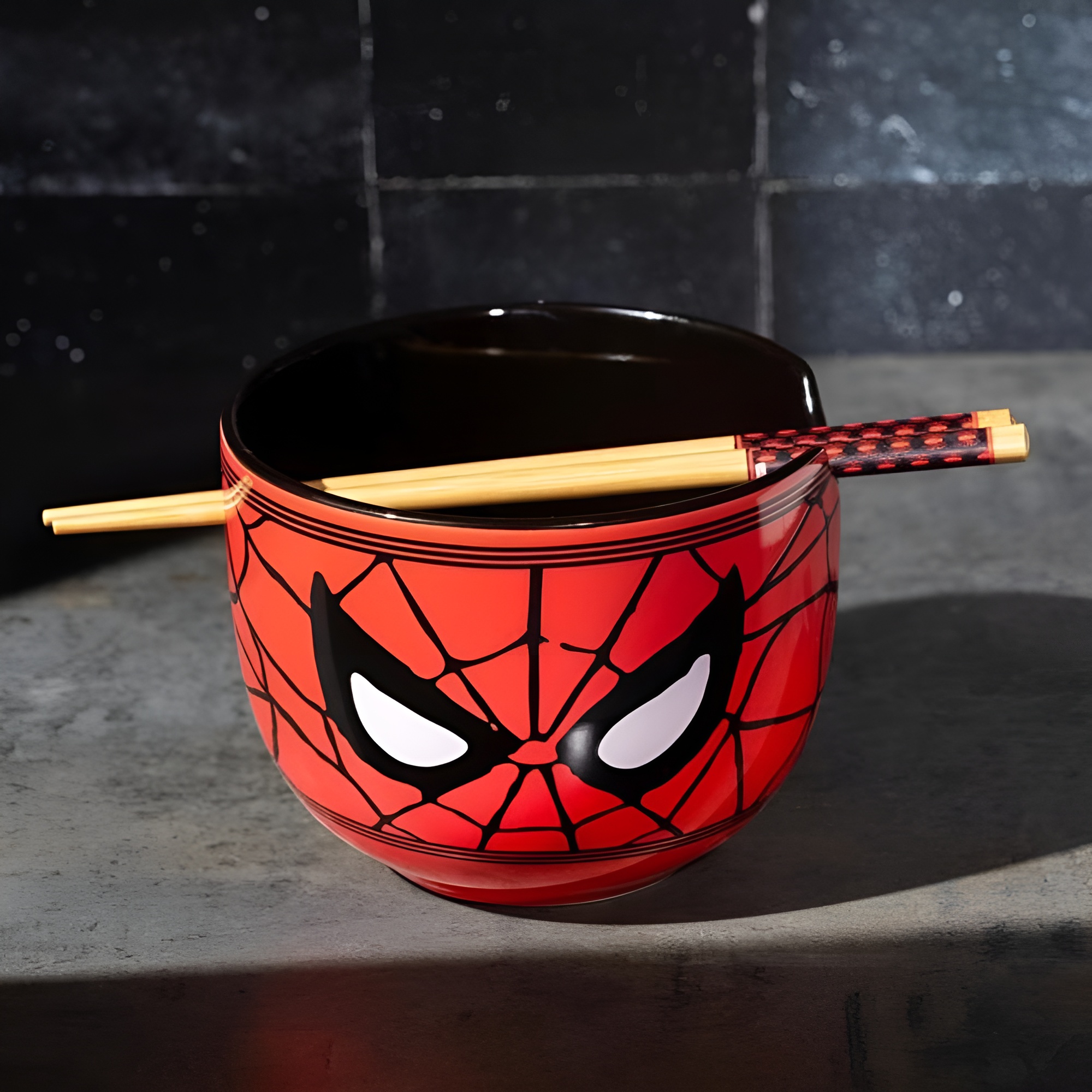 Marvel Spider-Man Face 20-Ounce Ramen Bowl and Chopstick Set