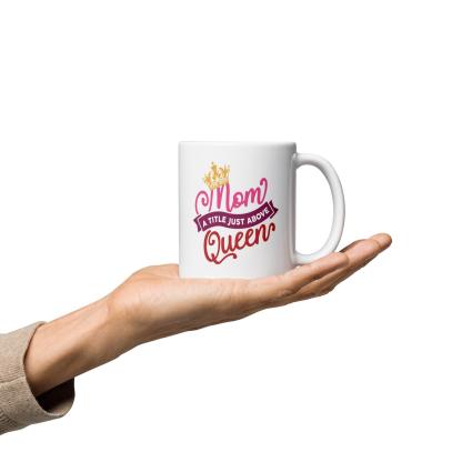 Queen Mothers Printed Mug with Glossy Finish and Regal Typography - Inspire Cups