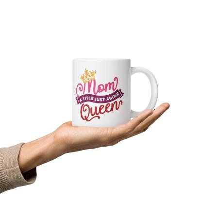 Queen Mothers Printed Mug with Glossy Finish and Regal Typography - Inspire Cups