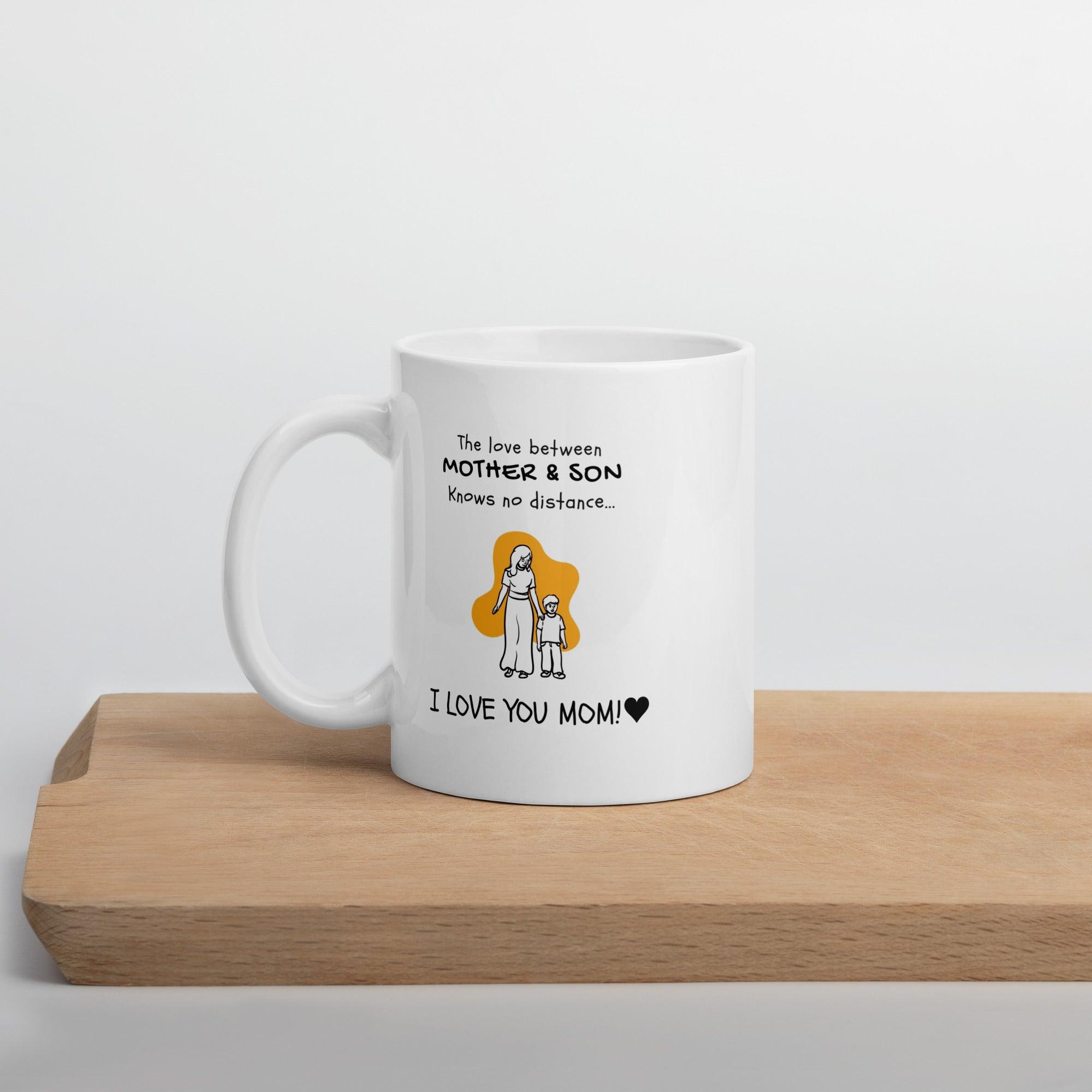 Mom Son Bonding Printed Mug featuring a heartfelt illustration - Inspire Cups