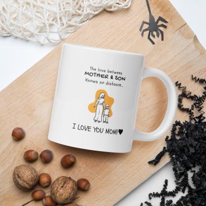 Mom Son Bonding Printed Mug featuring a heartfelt illustration - Inspire Cups