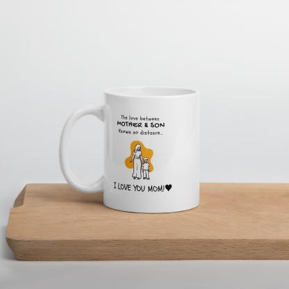 Mom Son Bonding Printed Mug featuring a heartfelt illustration - Inspire Cups