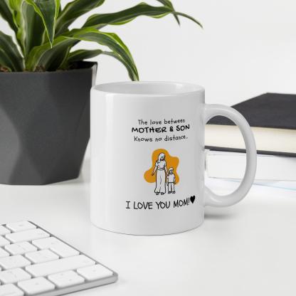 Mom Son Bonding Printed Mug featuring a heartfelt illustration - Inspire Cups