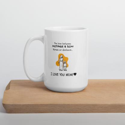 Mom Son Bonding Printed Mug featuring a heartfelt illustration - Inspire Cups