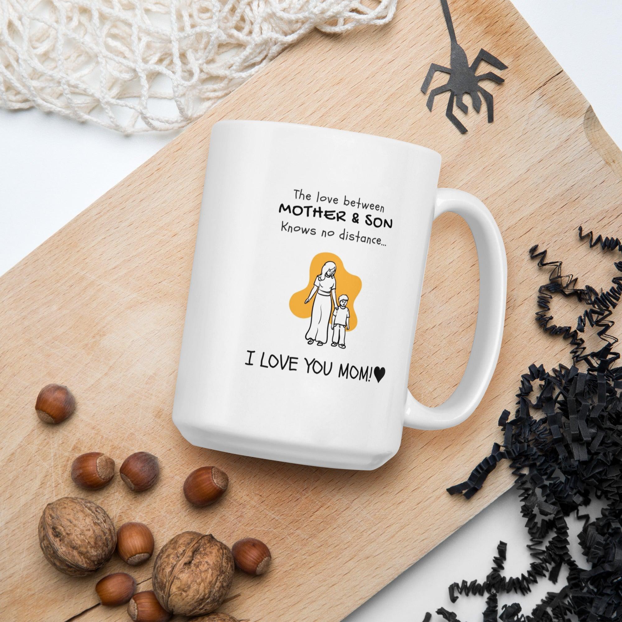 Mom Son Bonding Printed Mug featuring a heartfelt illustration - Inspire Cups