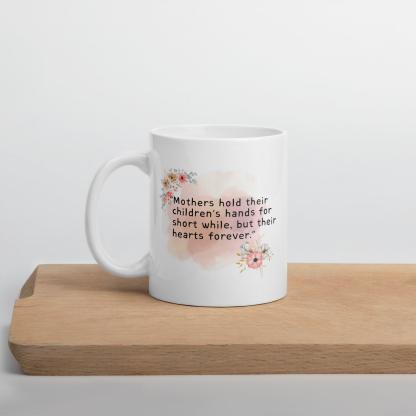 Mothers Childrens Hands Mug with Floral Art And Quote - Inspire Cups