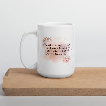 Mothers Childrens Hands Mug with Floral Art And Quote - Inspire Cups