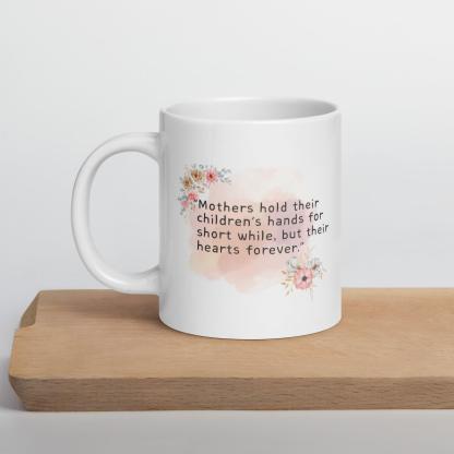 Mothers Childrens Hands Mug with Floral Art And Quote - Inspire Cups