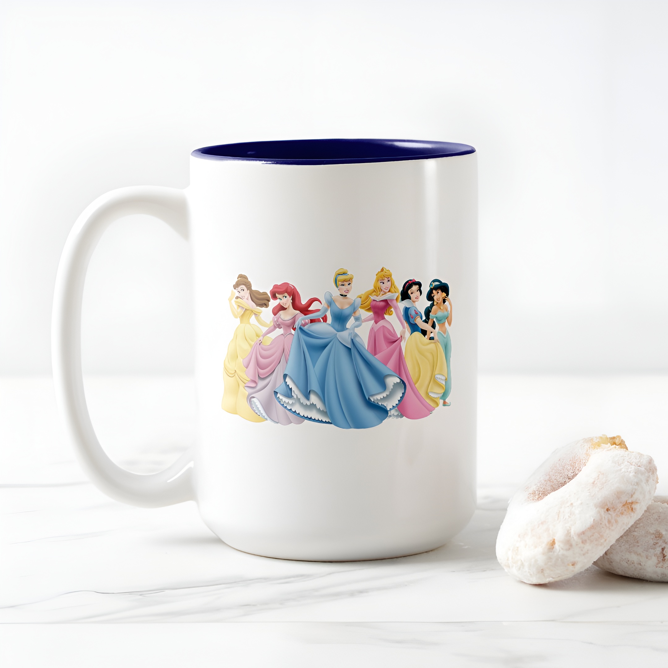 Princess Holding Dress Coffee Mug Disney Two Tone Cute Cup