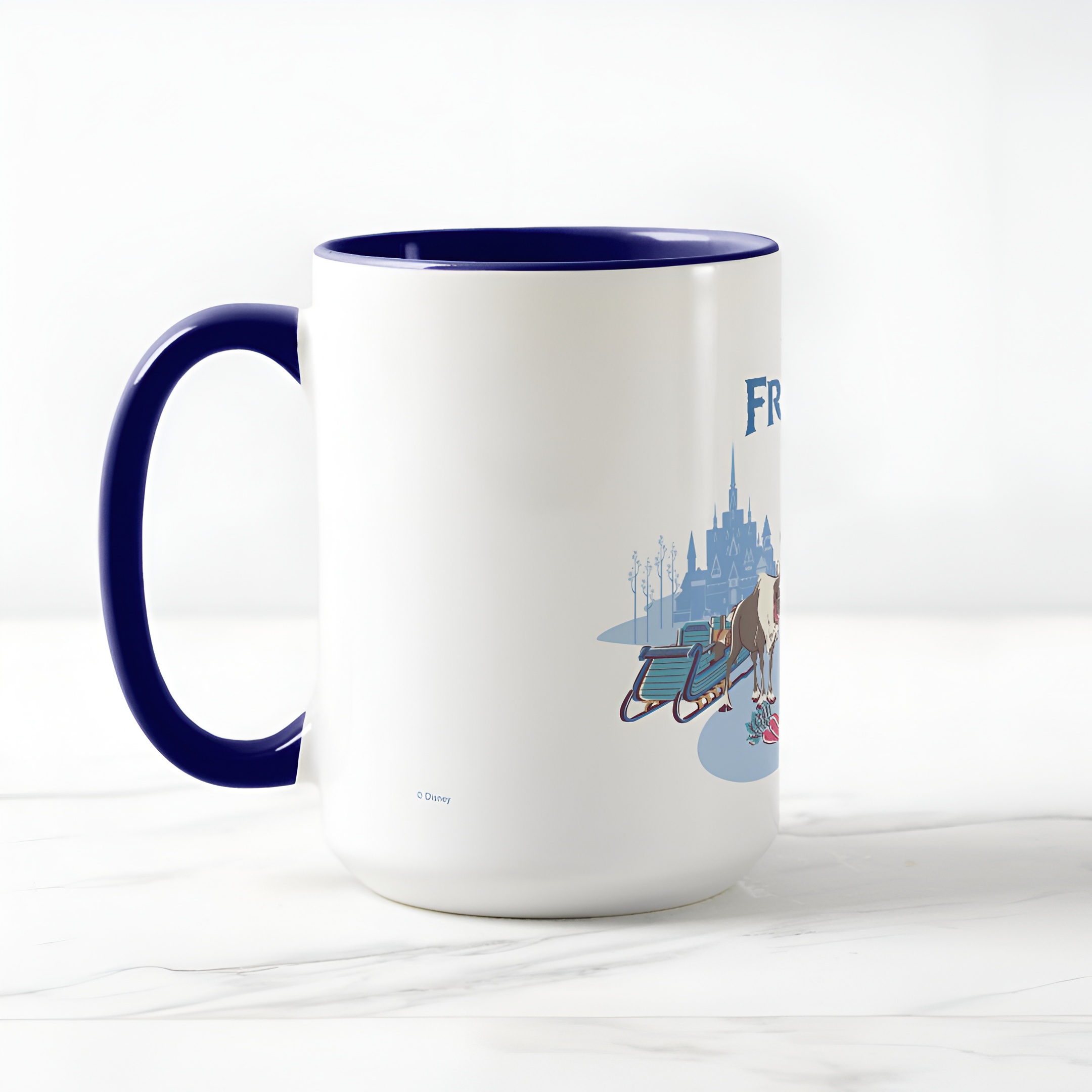 Frozen Blue Pastel Two-Tone Mug Sven Anna Elsa Olaf Ceramic Coffee Cup
