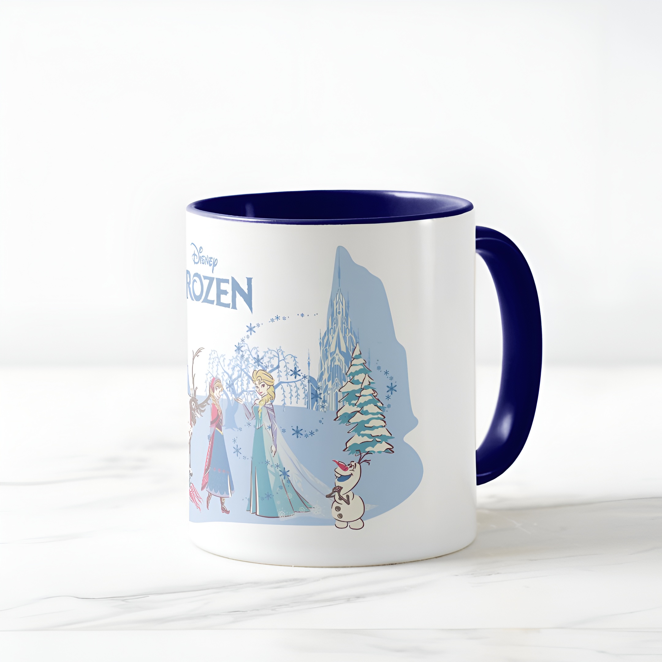 Frozen Blue Pastel Two-Tone Mug Sven Anna Elsa Olaf Ceramic Coffee Cup
