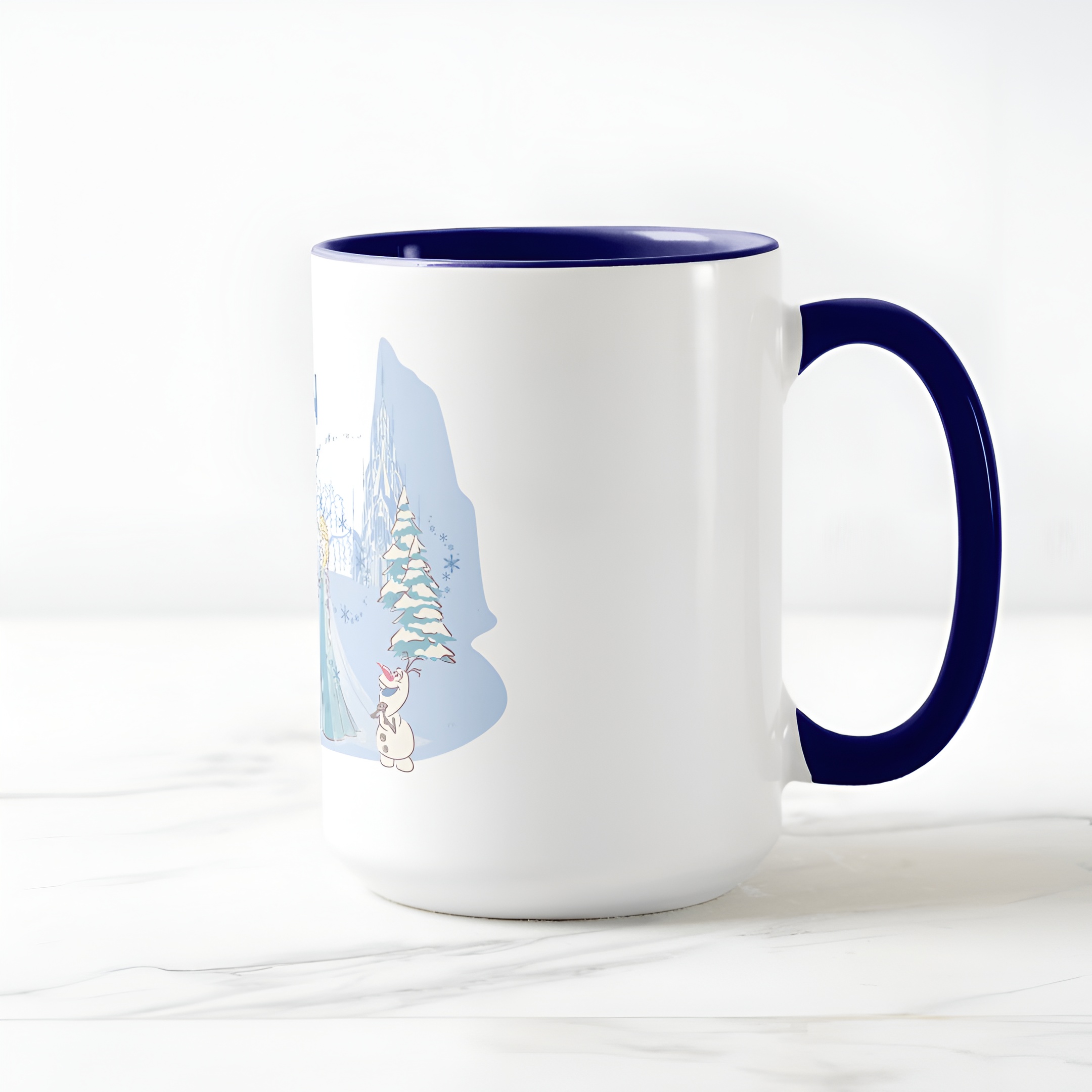Frozen Blue Pastel Two-Tone Mug Sven Anna Elsa Olaf Ceramic Coffee Cup
