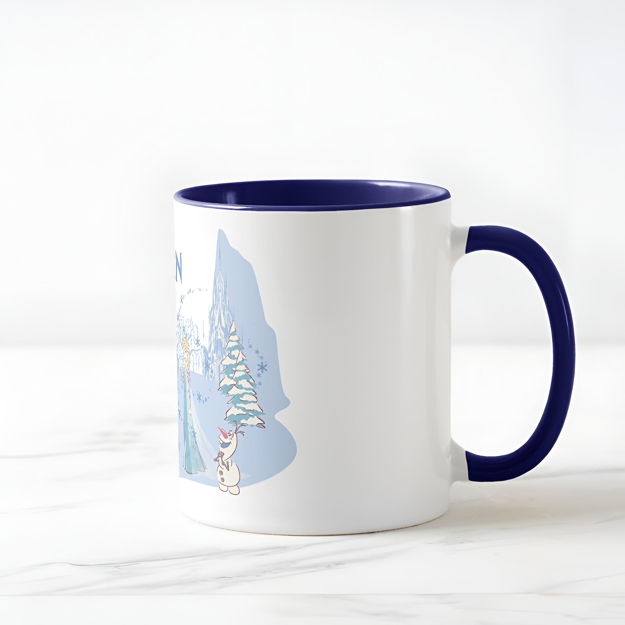 Frozen Blue Pastel Two-Tone Mug Sven Anna Elsa Olaf Ceramic Coffee Cup