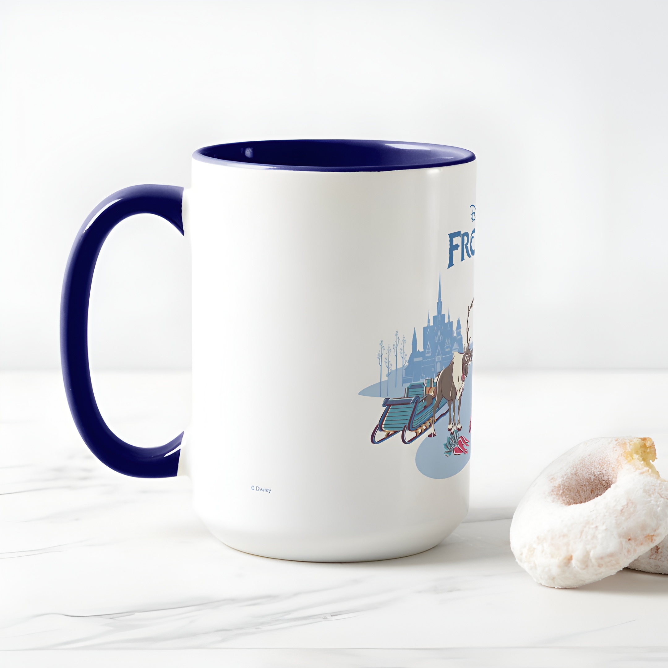 Frozen Blue Pastel Two-Tone Mug Sven Anna Elsa Olaf Ceramic Coffee Cup
