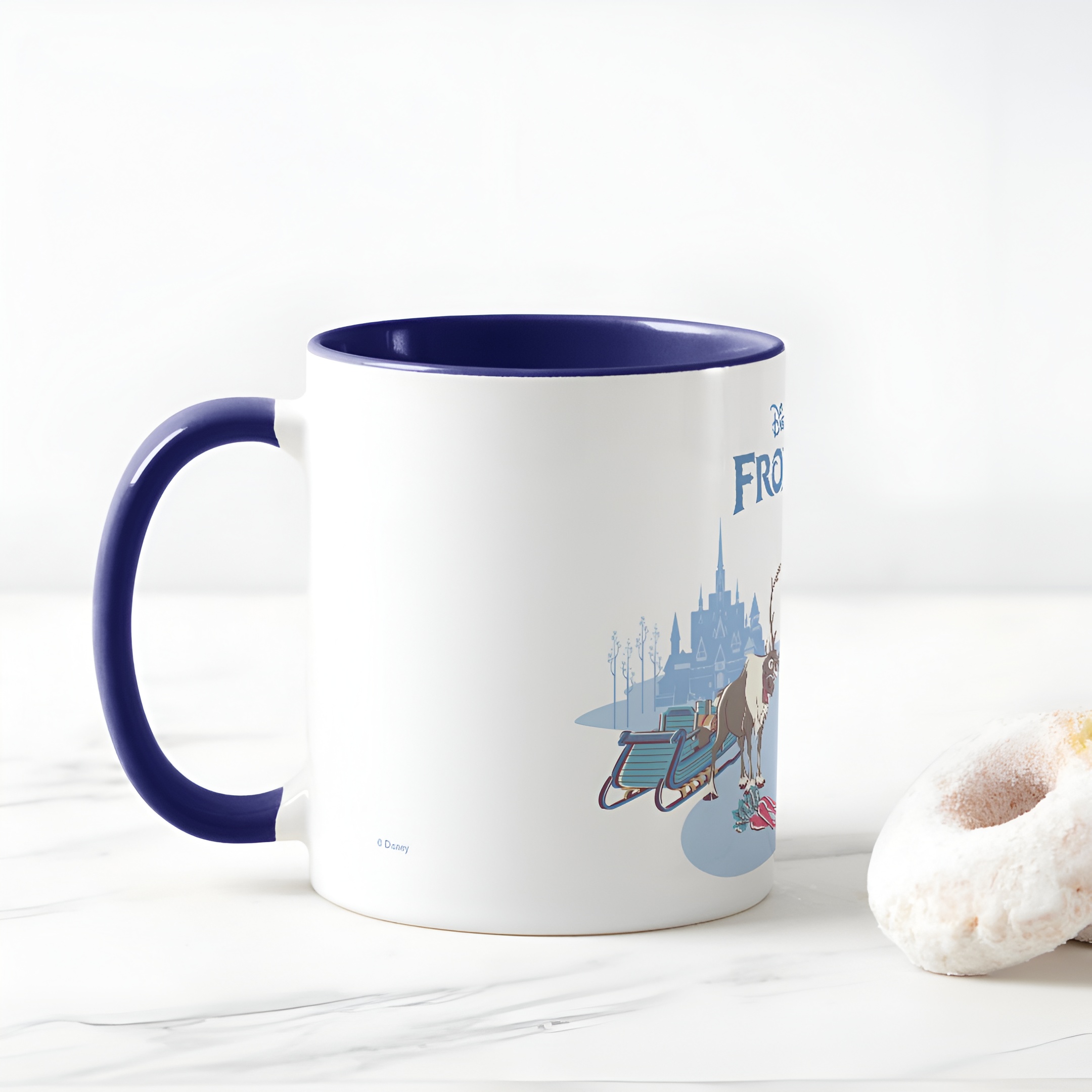 Frozen Blue Pastel Two-Tone Mug Sven Anna Elsa Olaf Ceramic Coffee Cup