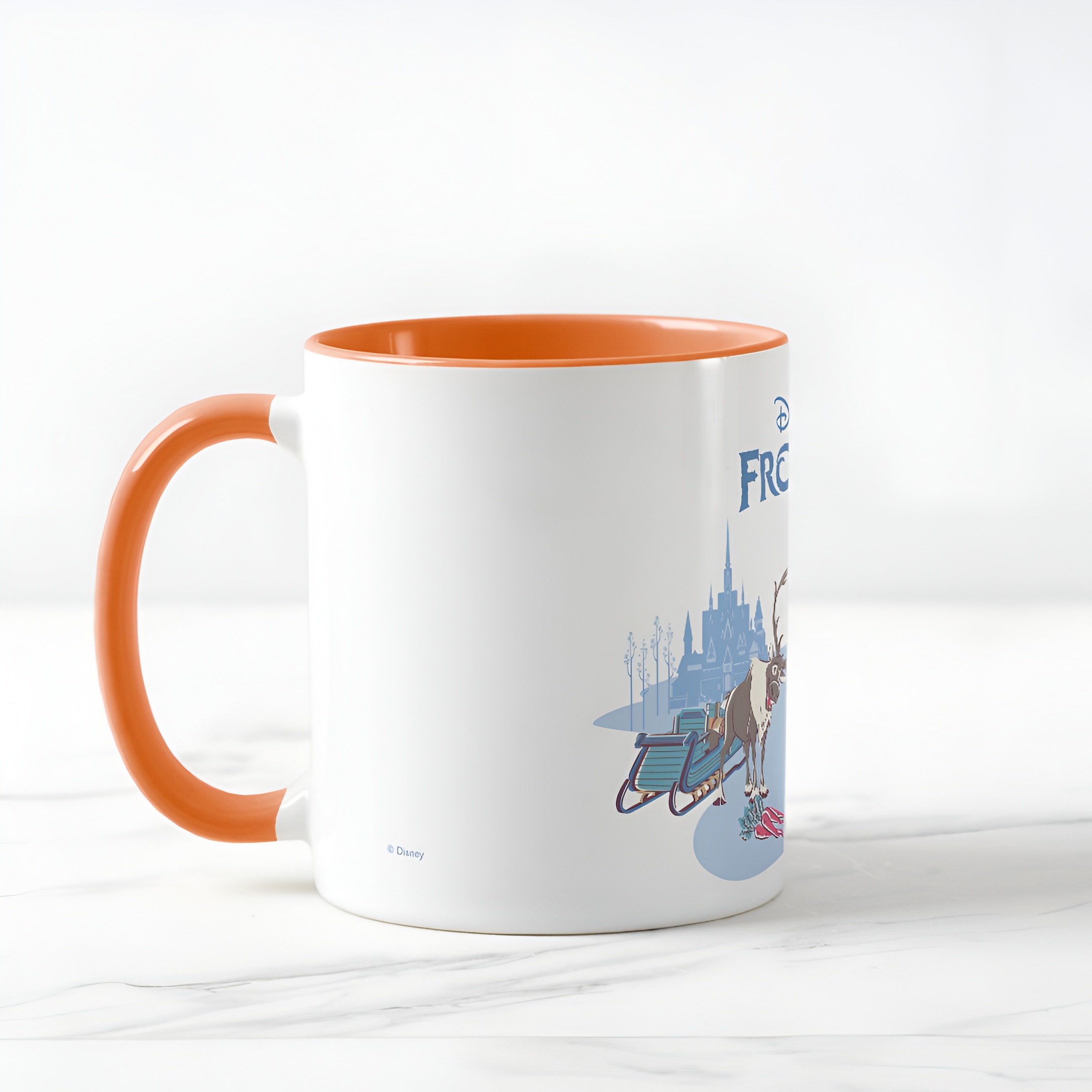 Frozen Blue Pastel Two-Tone Mug Sven Anna Elsa Olaf Ceramic Coffee Cup