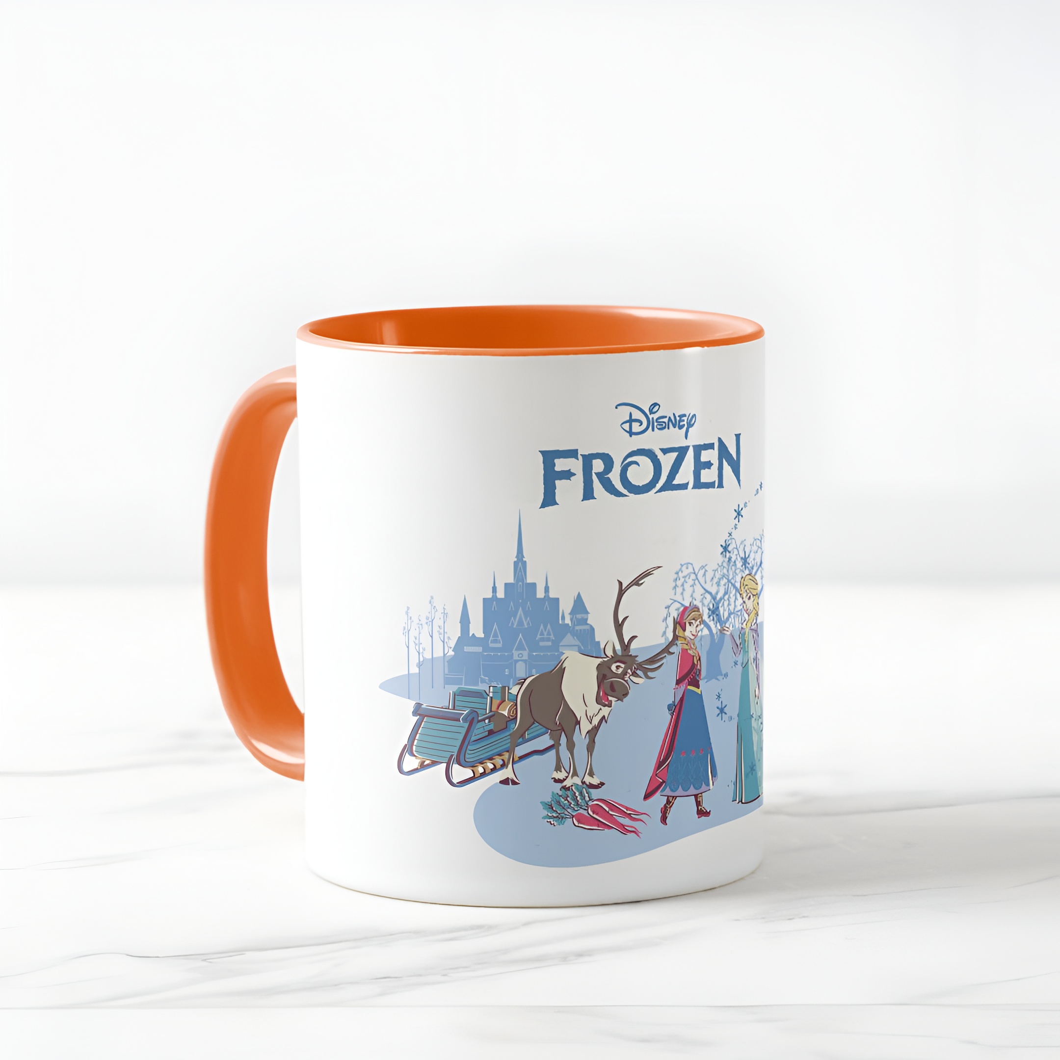 Frozen Blue Pastel Two-Tone Mug Sven Anna Elsa Olaf Ceramic Coffee Cup