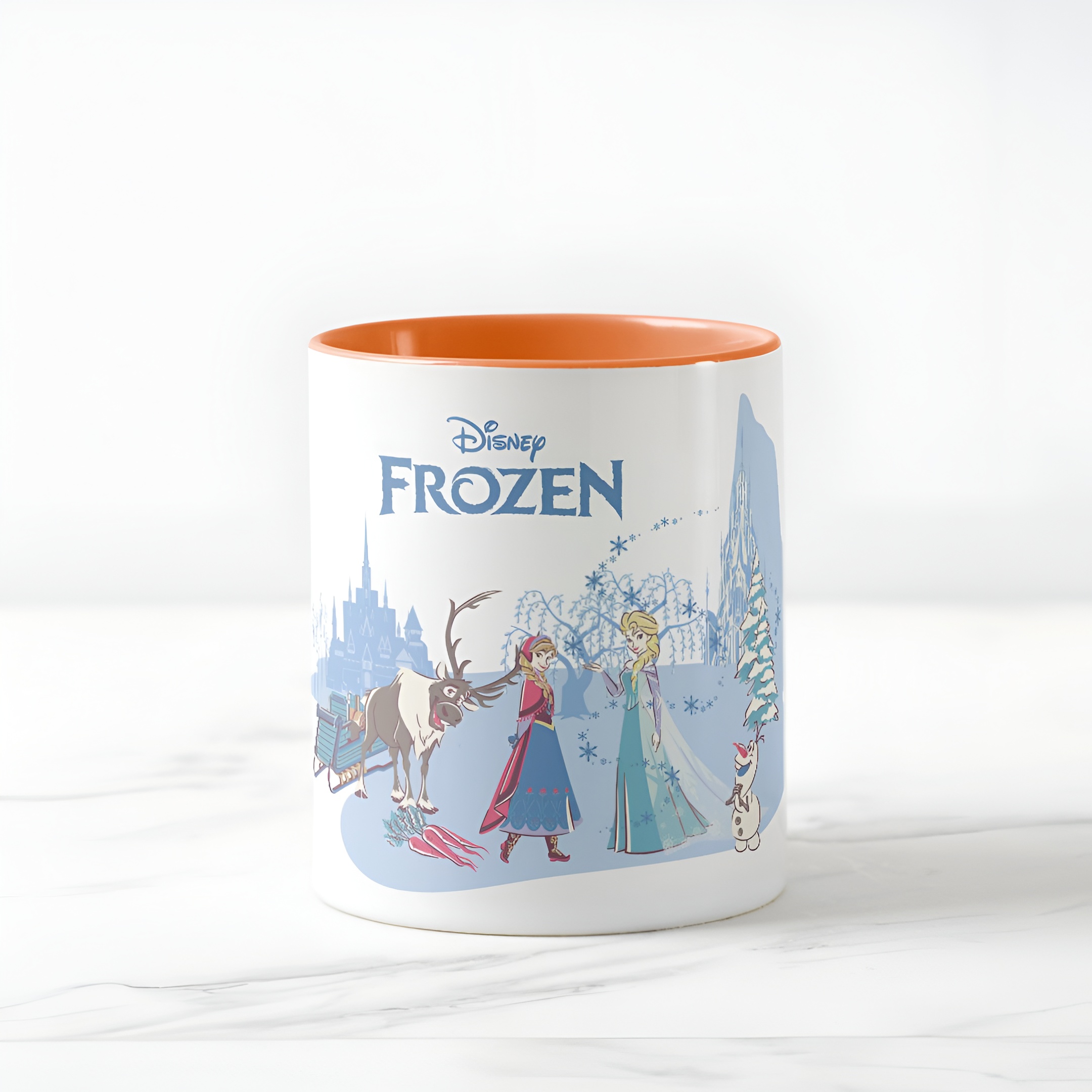 Frozen Blue Pastel Two-Tone Mug Sven Anna Elsa Olaf Ceramic Coffee Cup