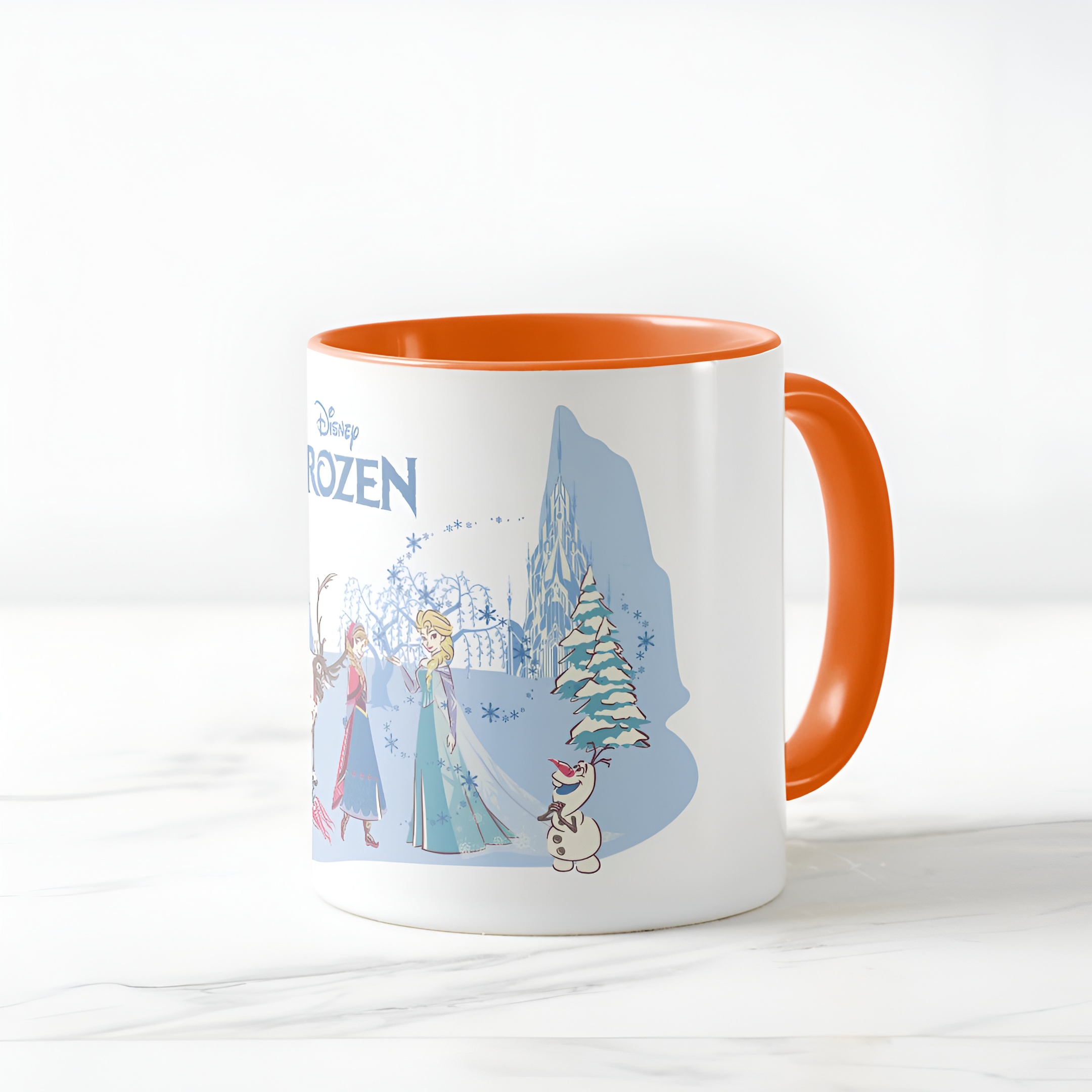Frozen Blue Pastel Two-Tone Mug Sven Anna Elsa Olaf Ceramic Coffee Cup