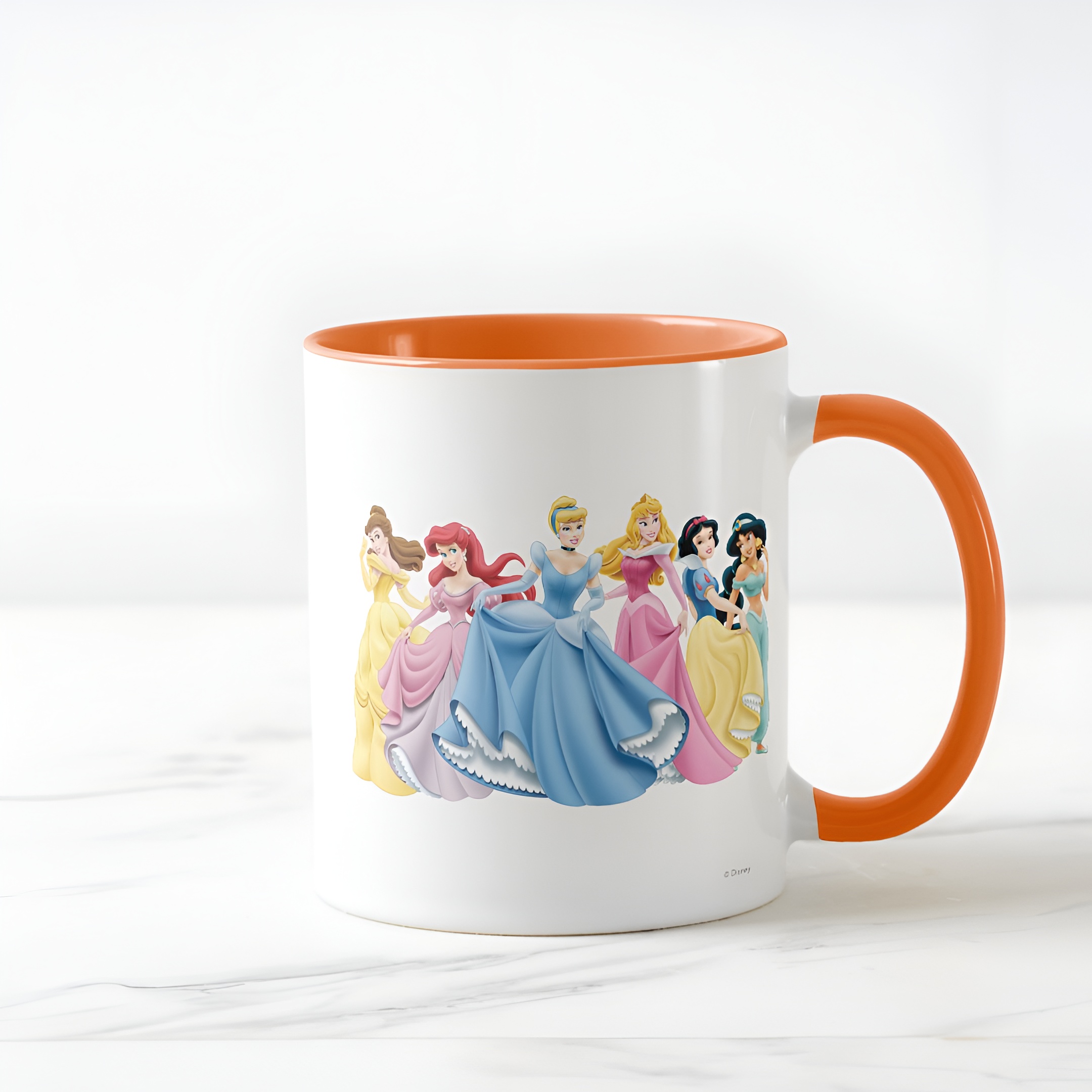 Two-Tone Princess Mug Holding Dresses Out Coffee Cup for Girls