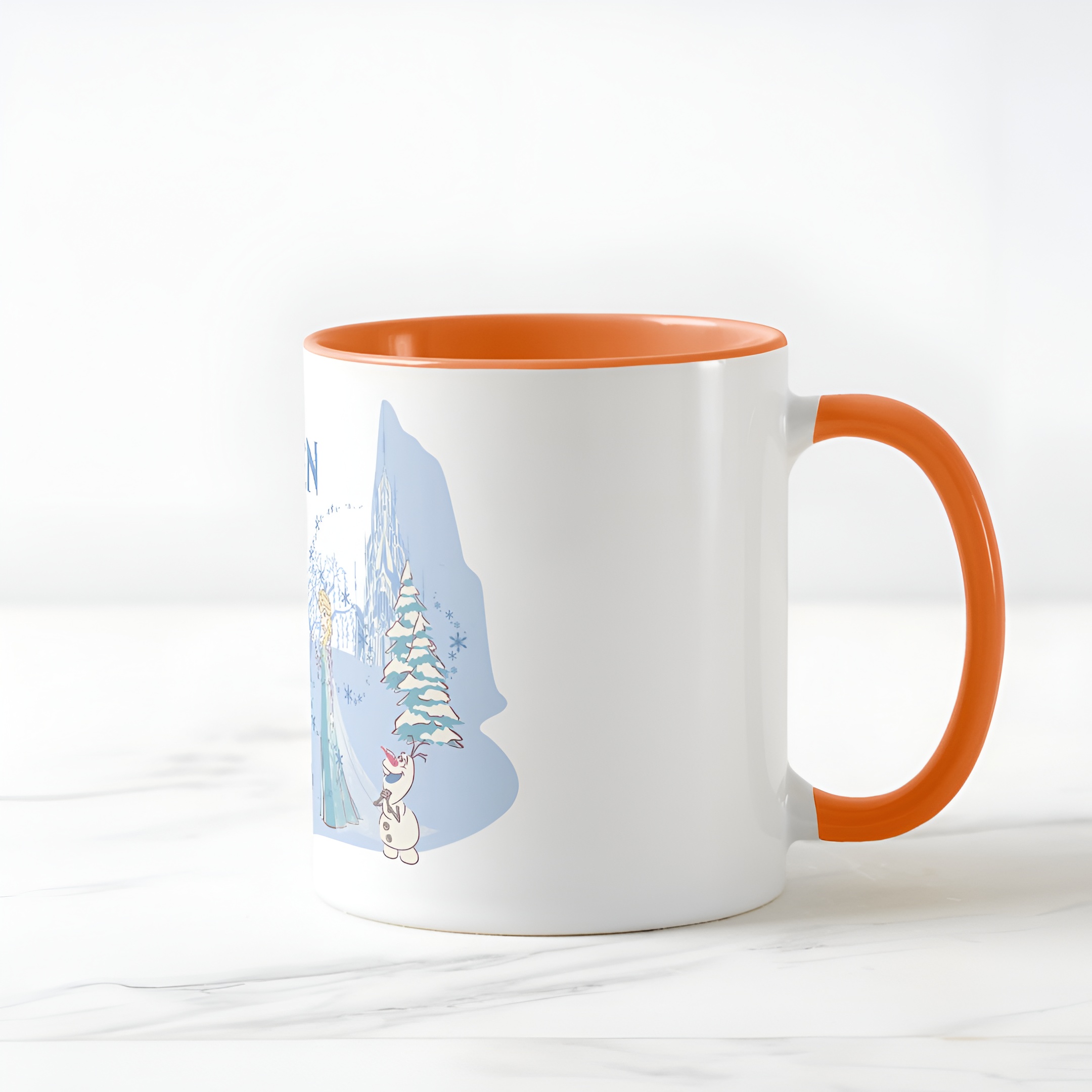 Frozen Blue Pastel Two-Tone Mug Sven Anna Elsa Olaf Ceramic Coffee Cup