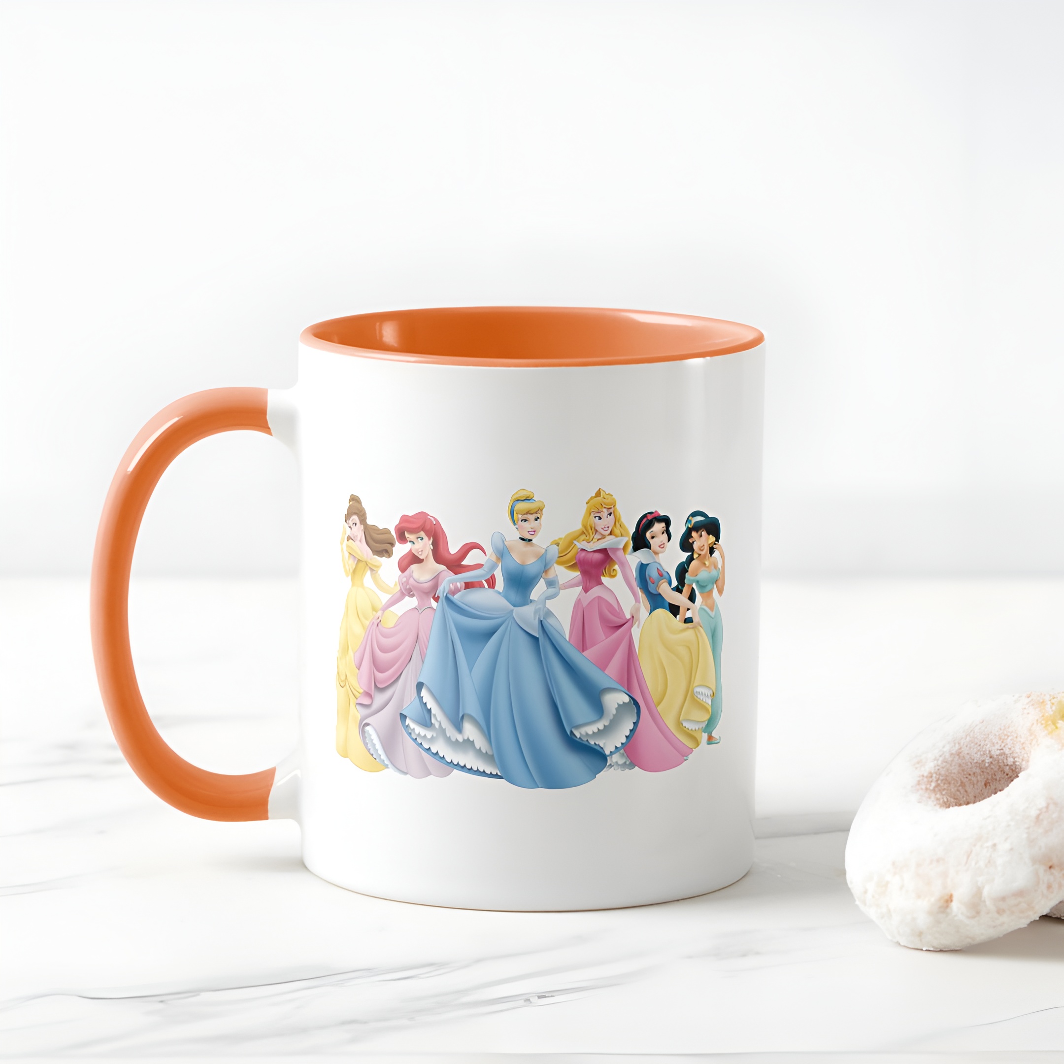 Two-Tone Princess Mug Holding Dresses Out Coffee Cup for Girls